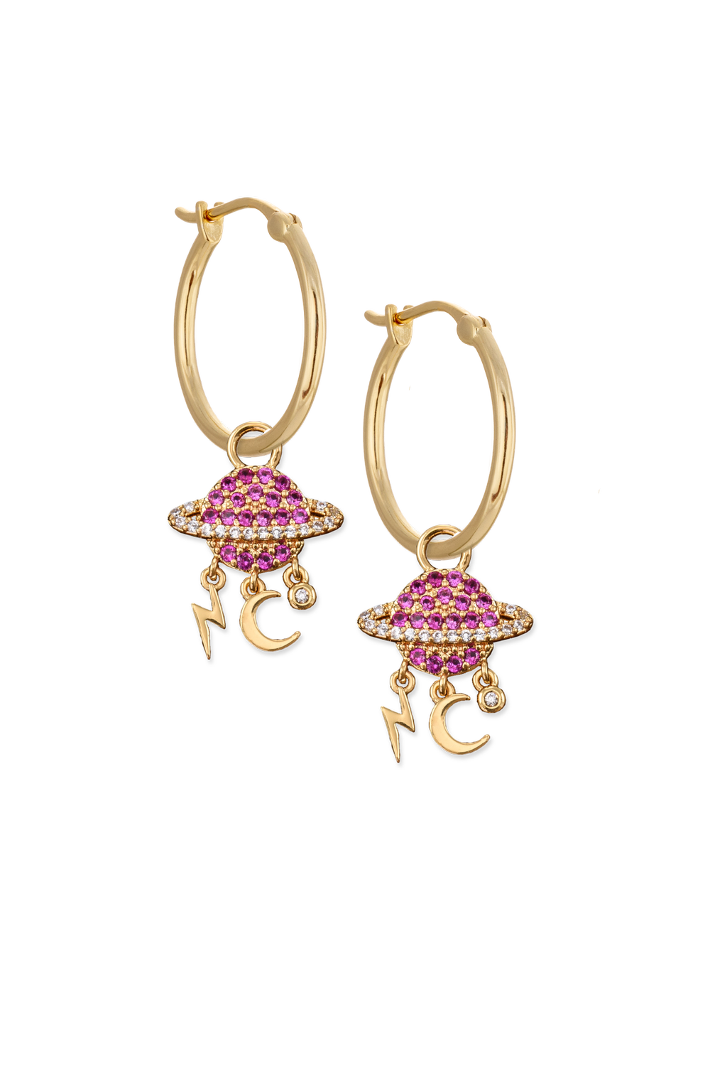 20mm Golden hoops with Charms