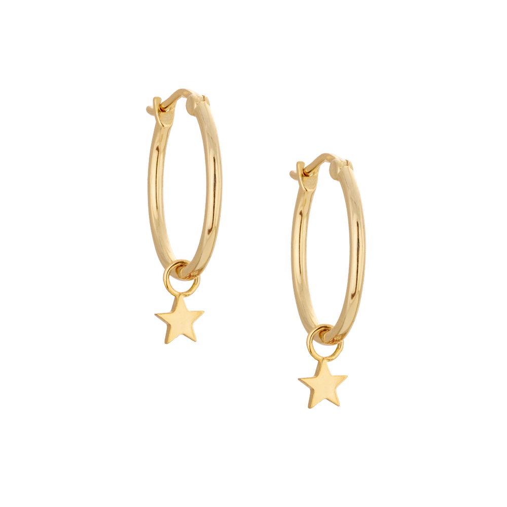 20mm Golden hoops with Charms