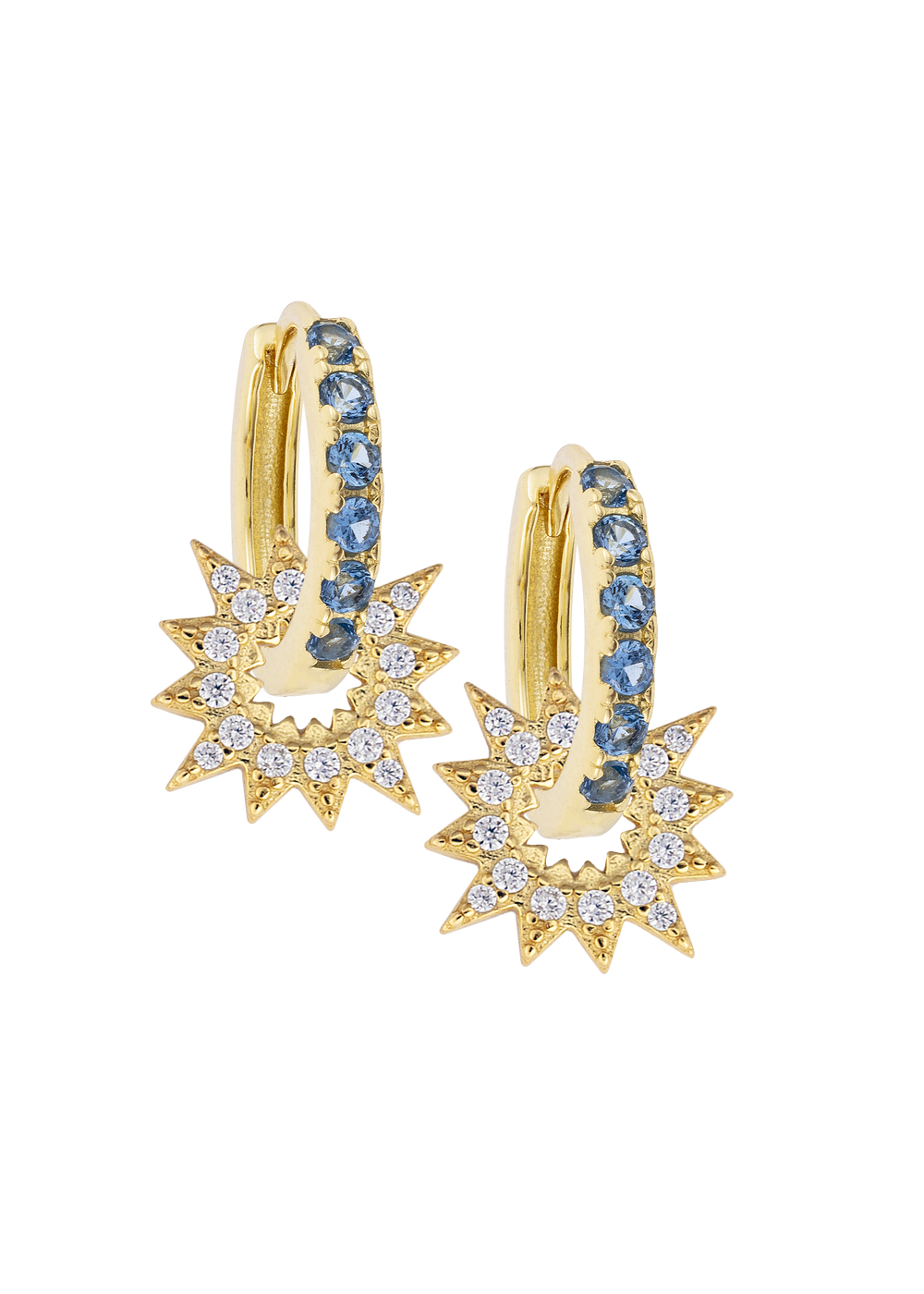 Aquamarine Midi Hoops with or without charms