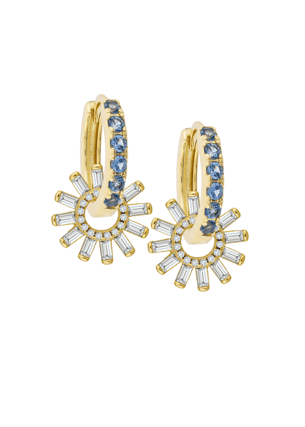 Aquamarine Midi Hoops with or without charms
