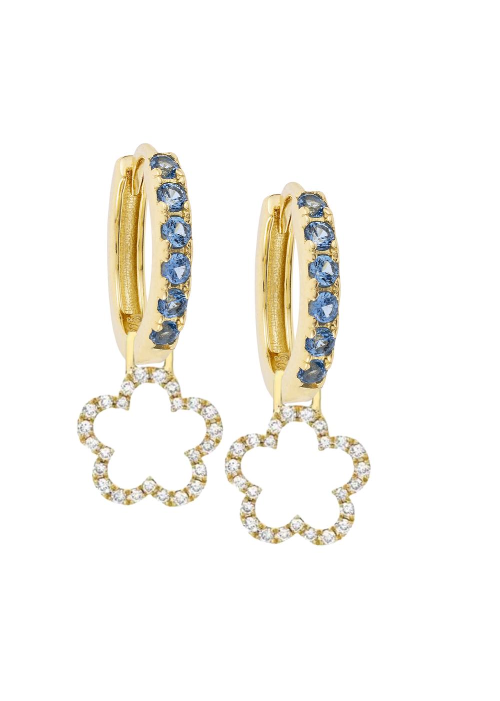 Aquamarine Midi Hoops with or without charms