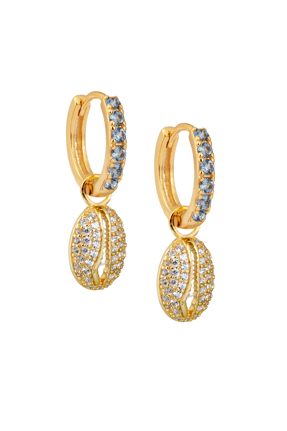 Aquamarine Midi Hoops with or without charms