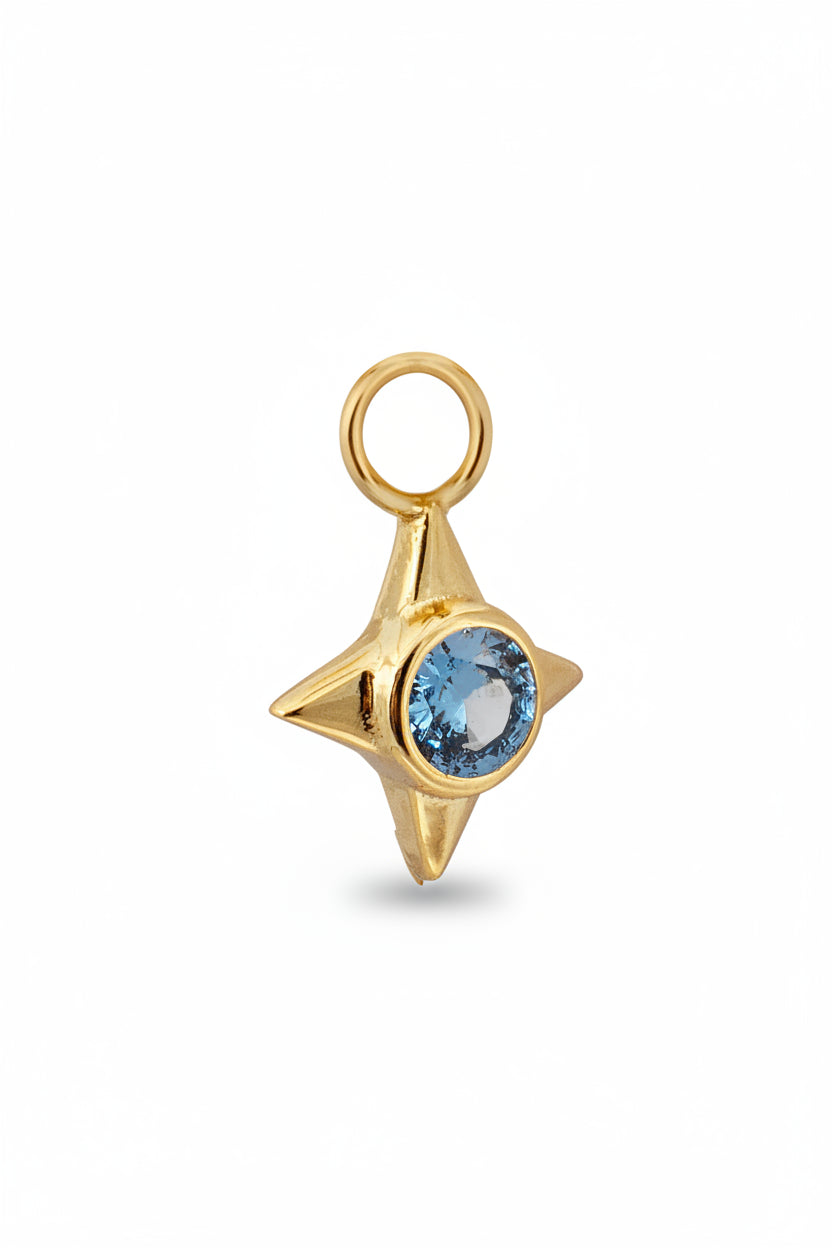 Aquamarine star charm