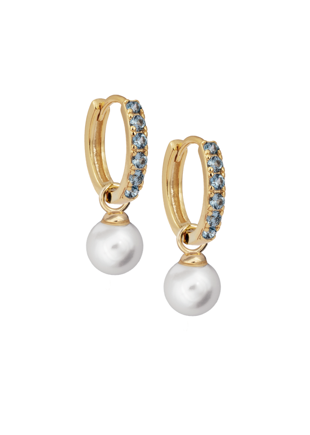 Aquamarine Midi Hoops with or without charms