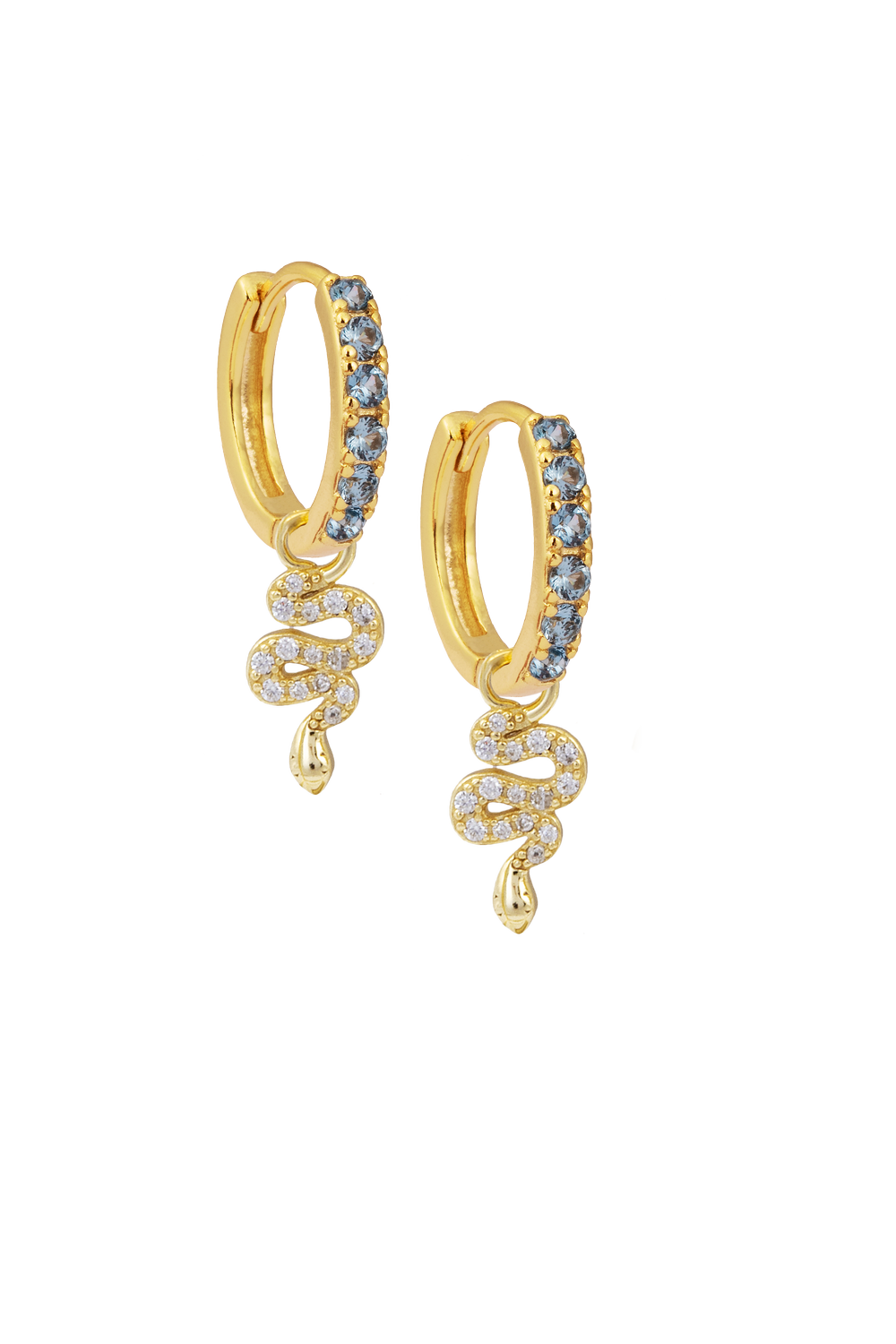 Aquamarine Midi Hoops with or without charms