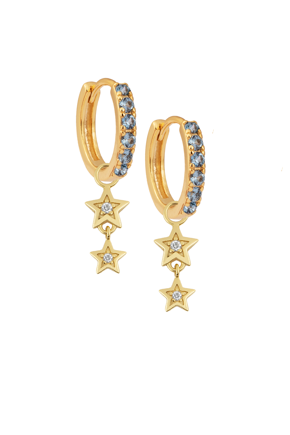 Aquamarine Midi Hoops with or without charms