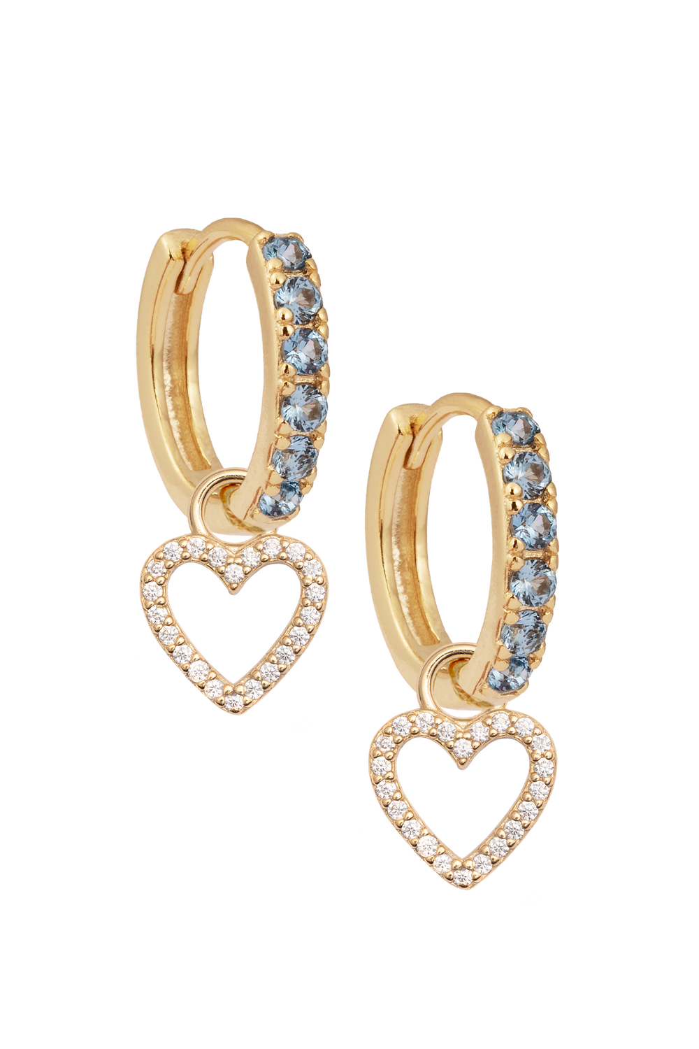 Aquamarine Midi Hoops with or without charms