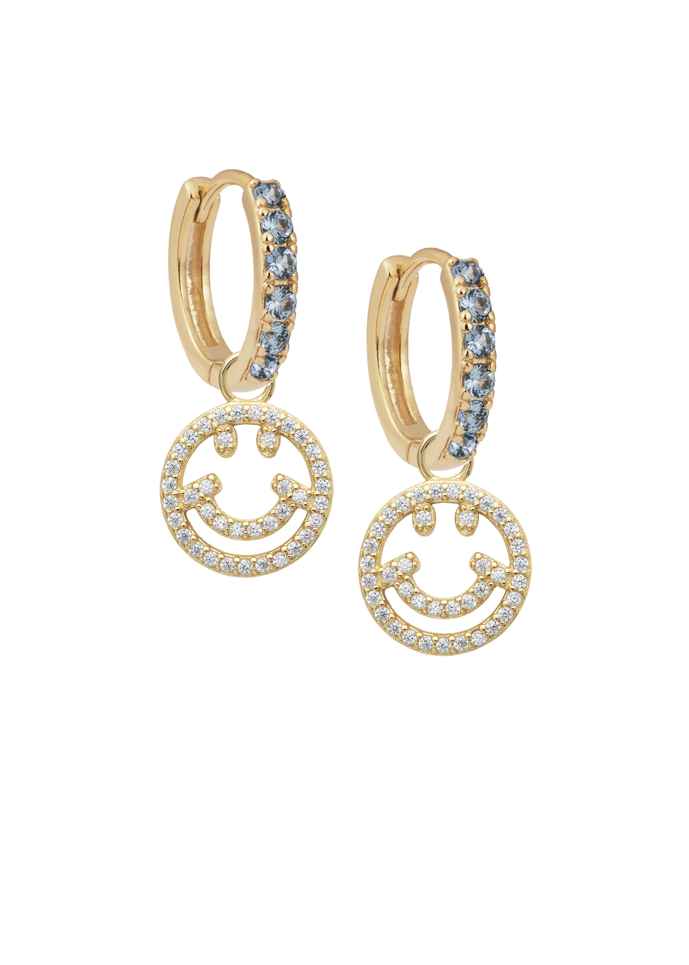 Aquamarine Midi Hoops with or without charms