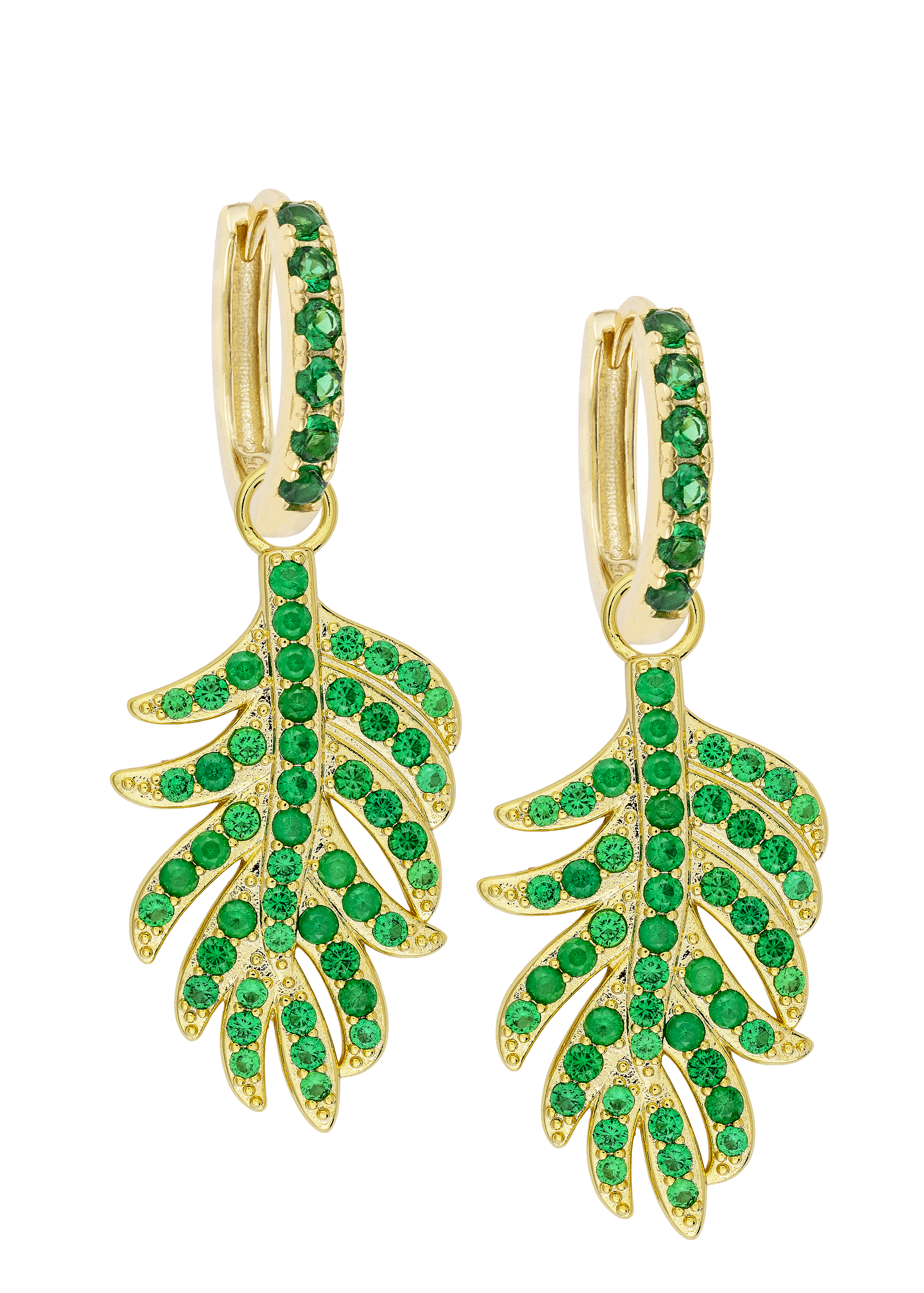 Emerald Midi hoops with or without Charms