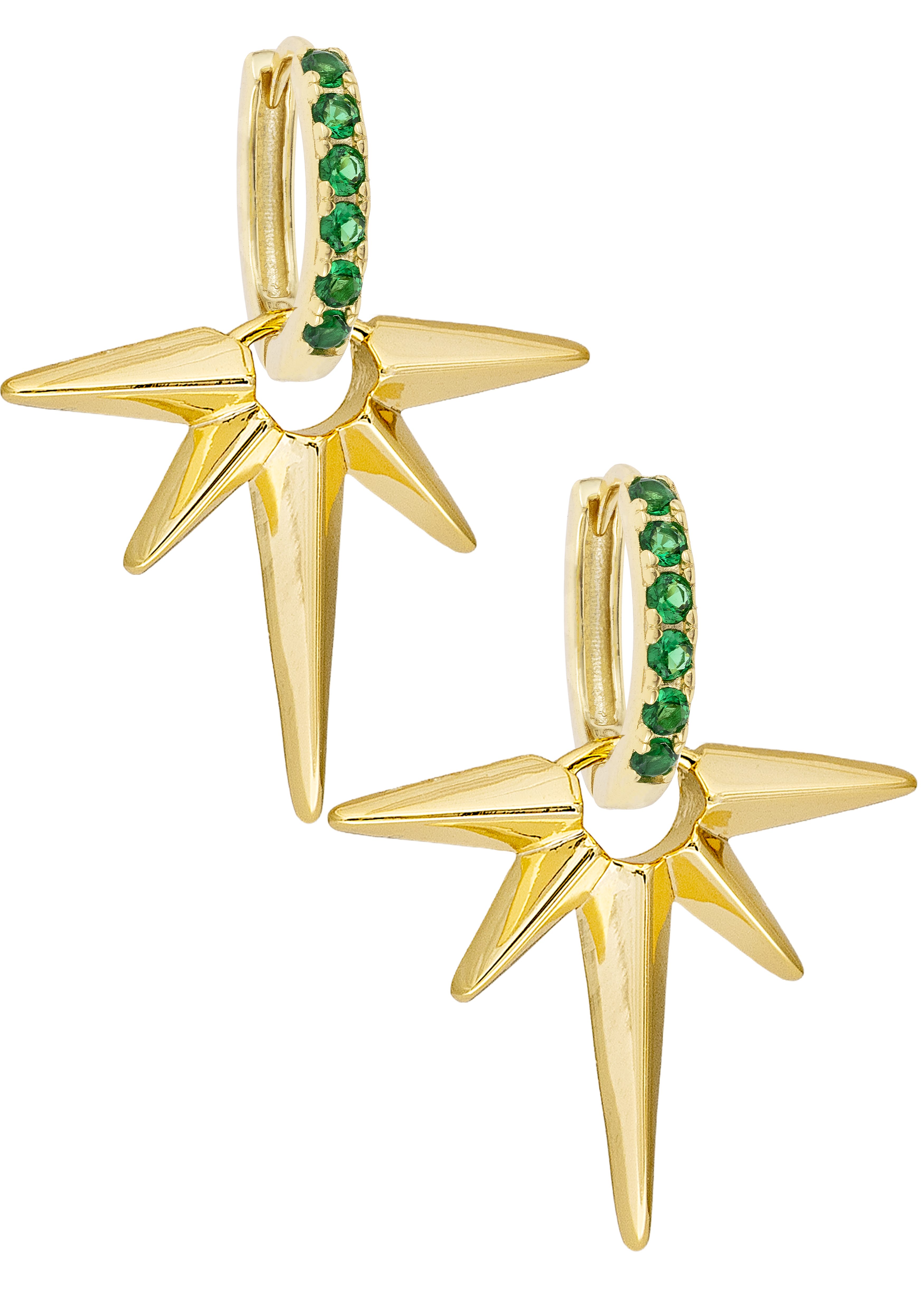 Emerald Midi hoops with or without Charms