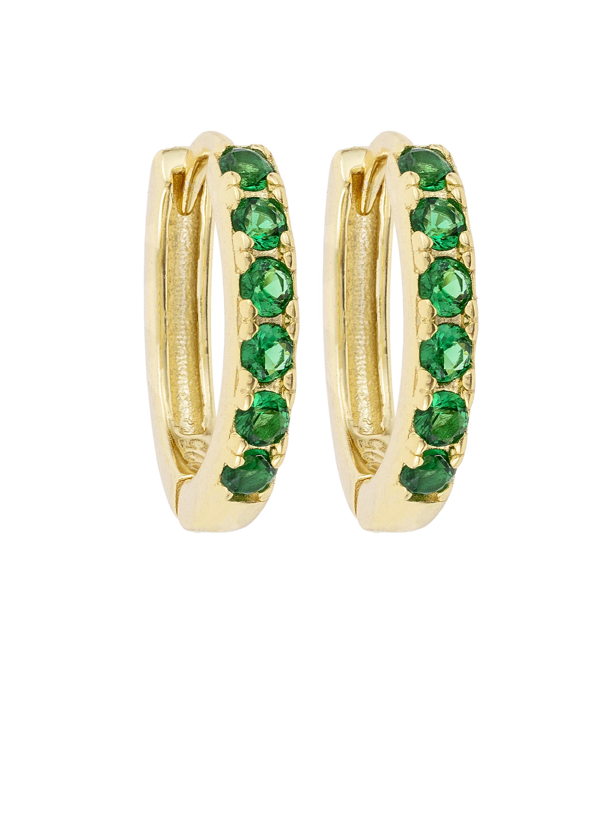 Emerald Midi hoops with or without Charms