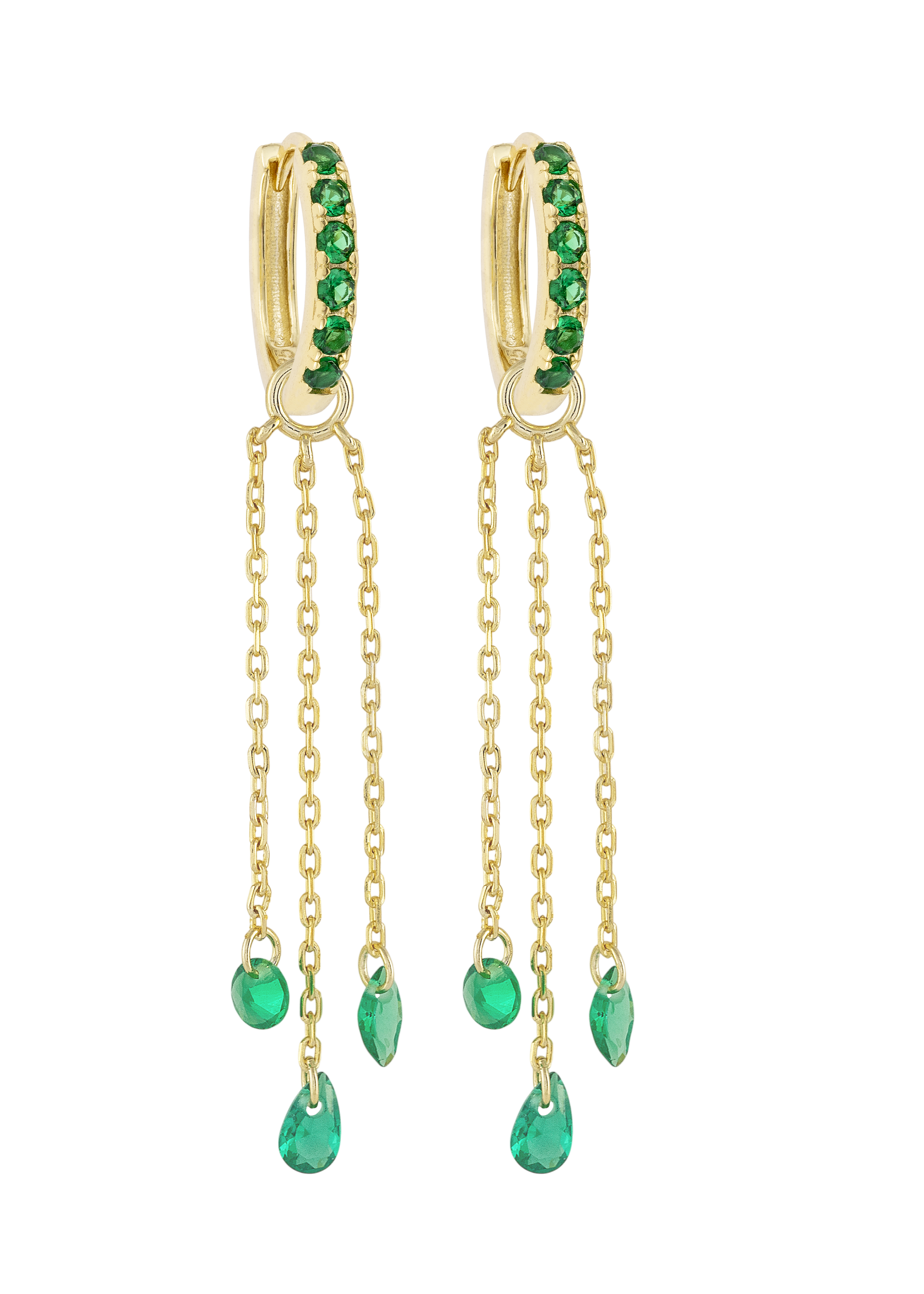 Emerald Midi hoops with or without Charms