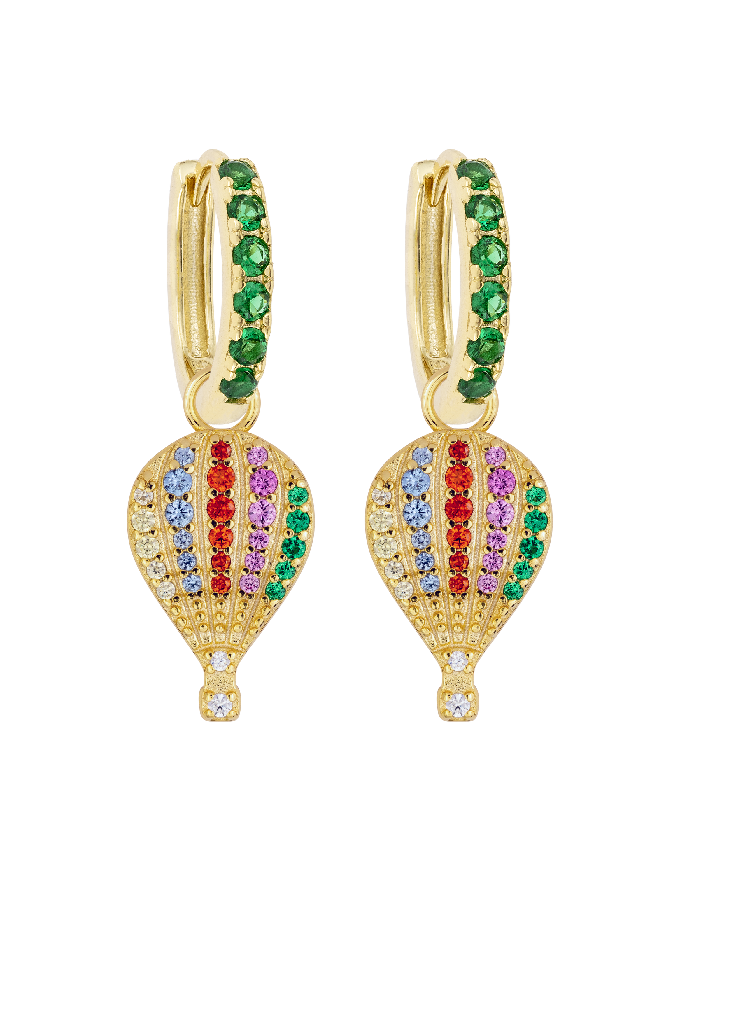 Emerald Midi hoops with or without Charms