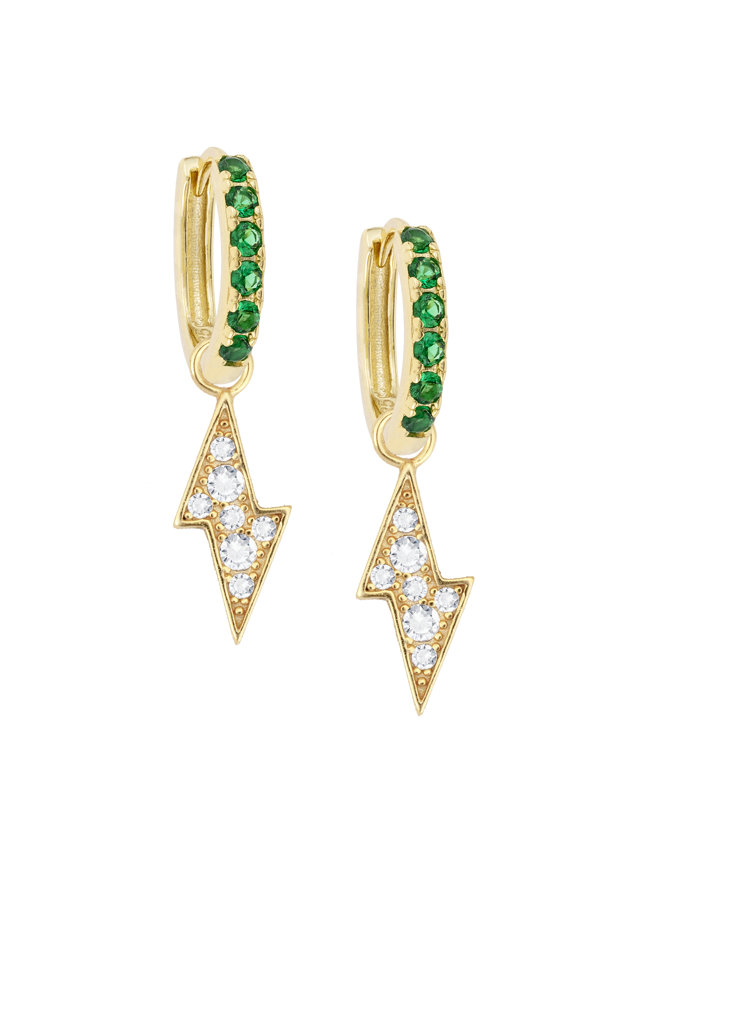 Emerald Midi hoops with or without Charms