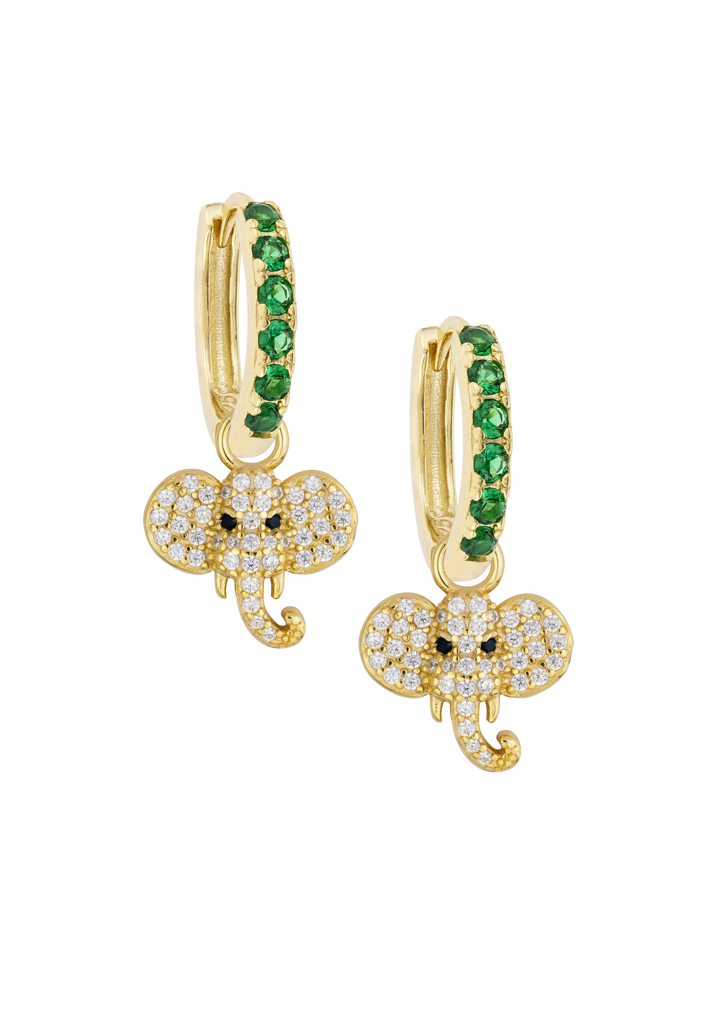 Emerald Midi hoops with or without Charms