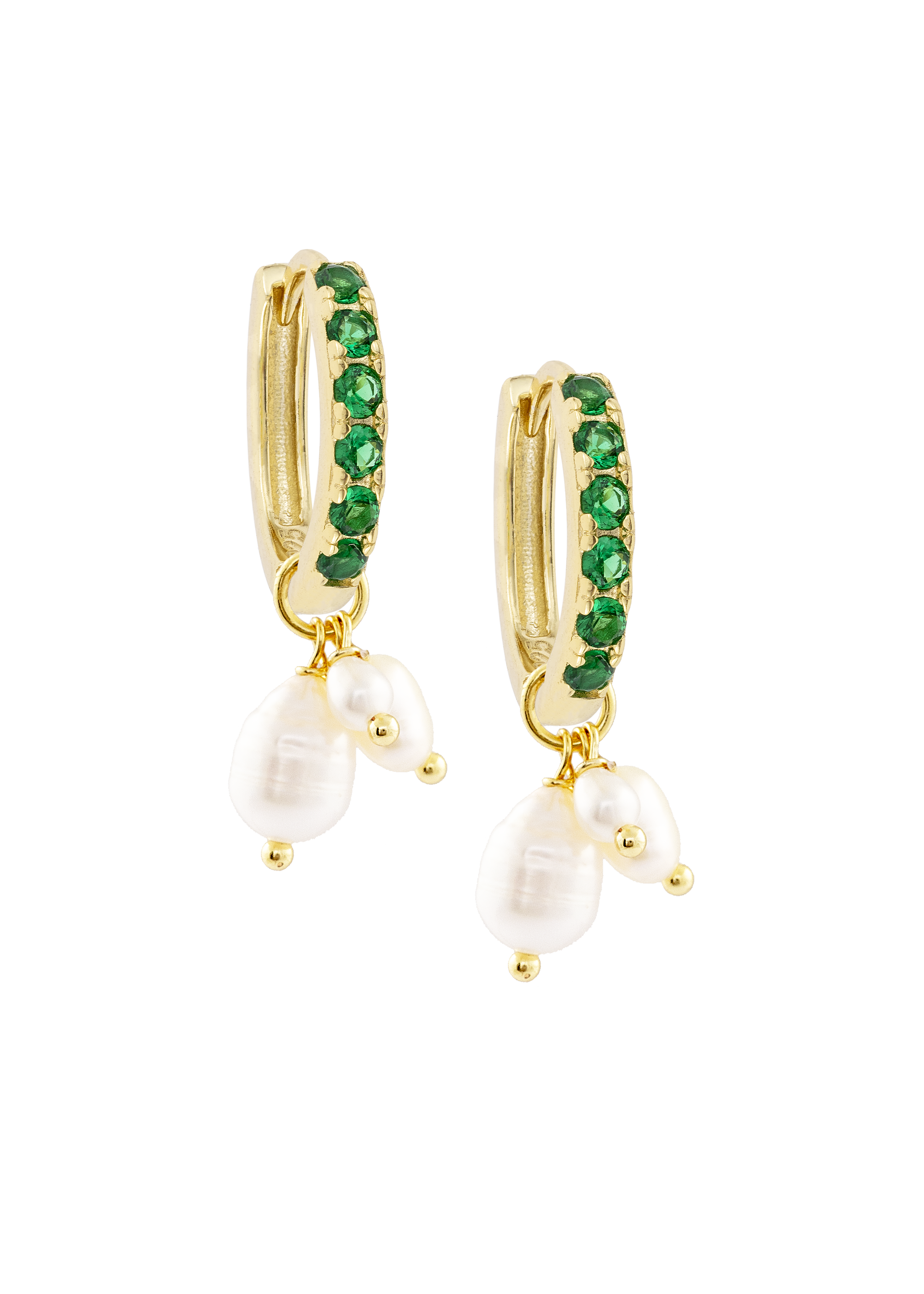 Emerald Midi hoops with or without Charms