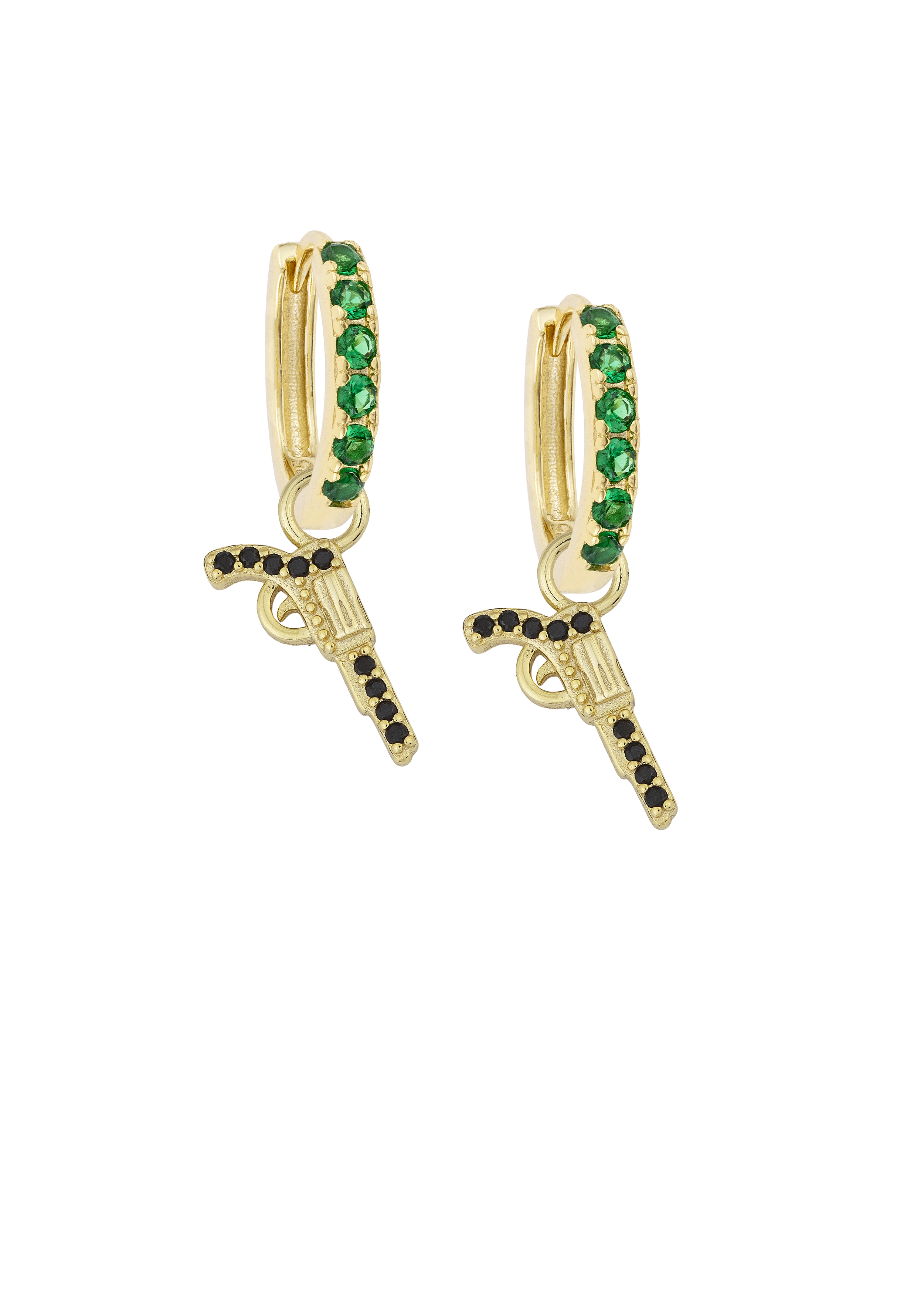 Emerald Midi hoops with or without Charms