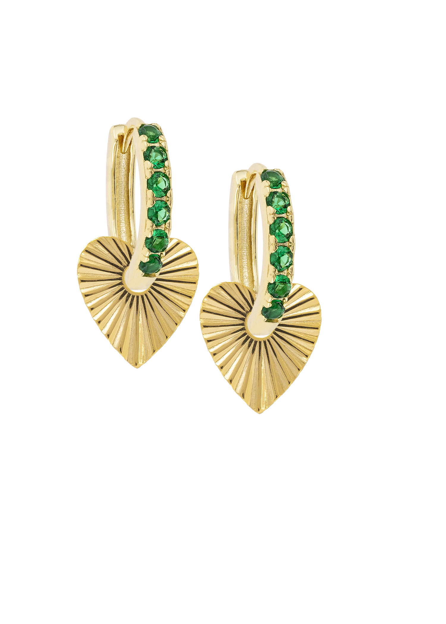 Emerald Midi hoops with or without Charms