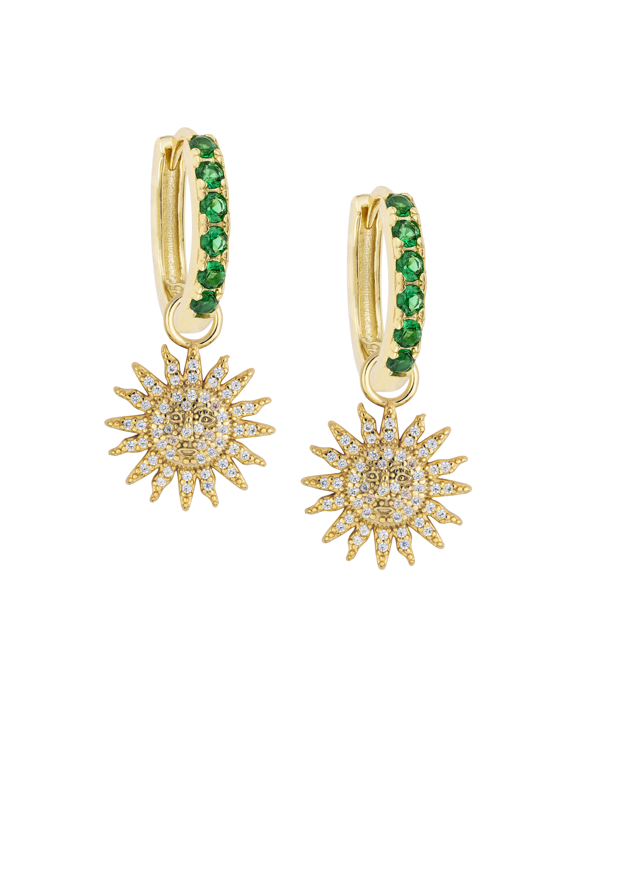 Emerald Midi hoops with or without Charms