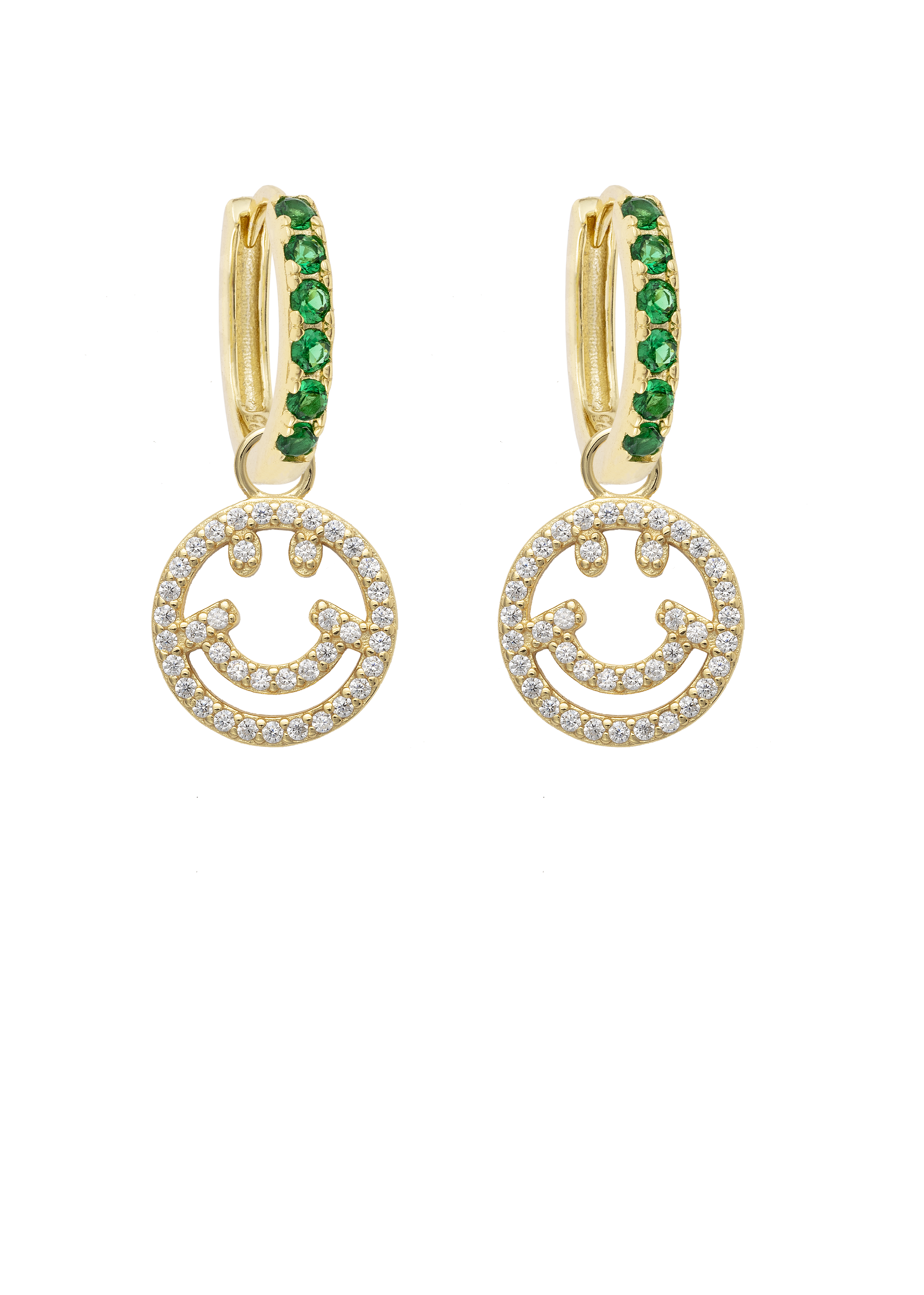 Emerald Midi hoops with or without Charms