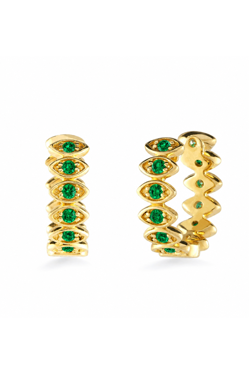 Emerald Eye Huggie