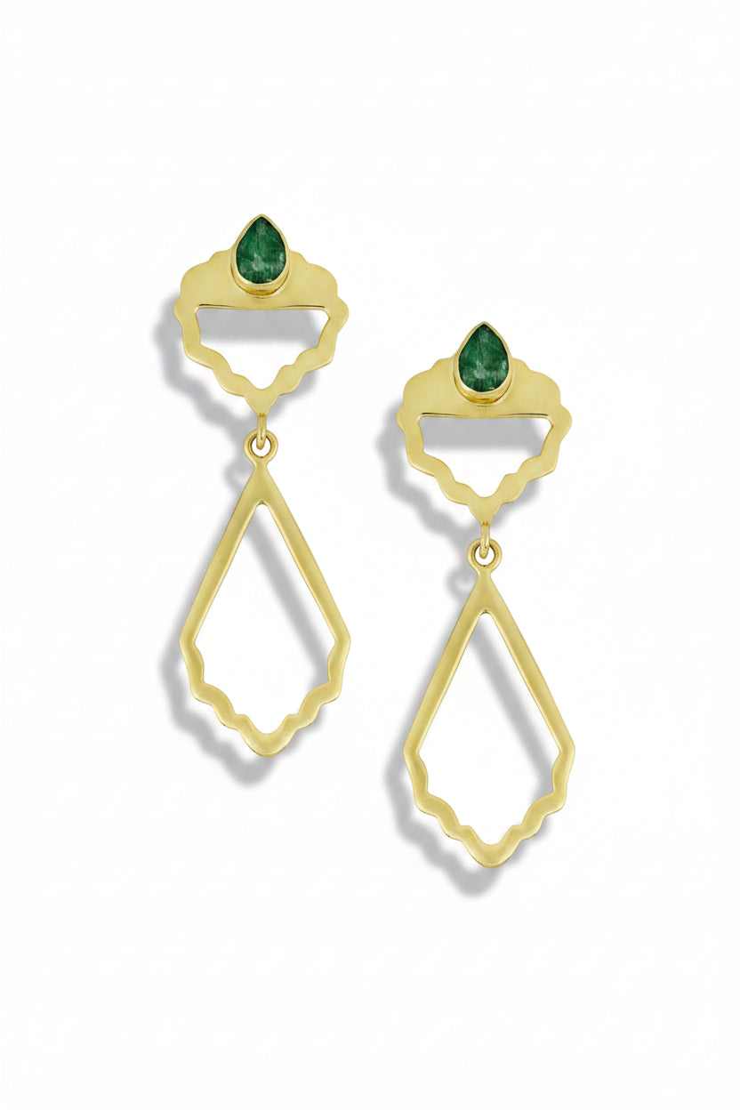 Emerald Deco Earrings