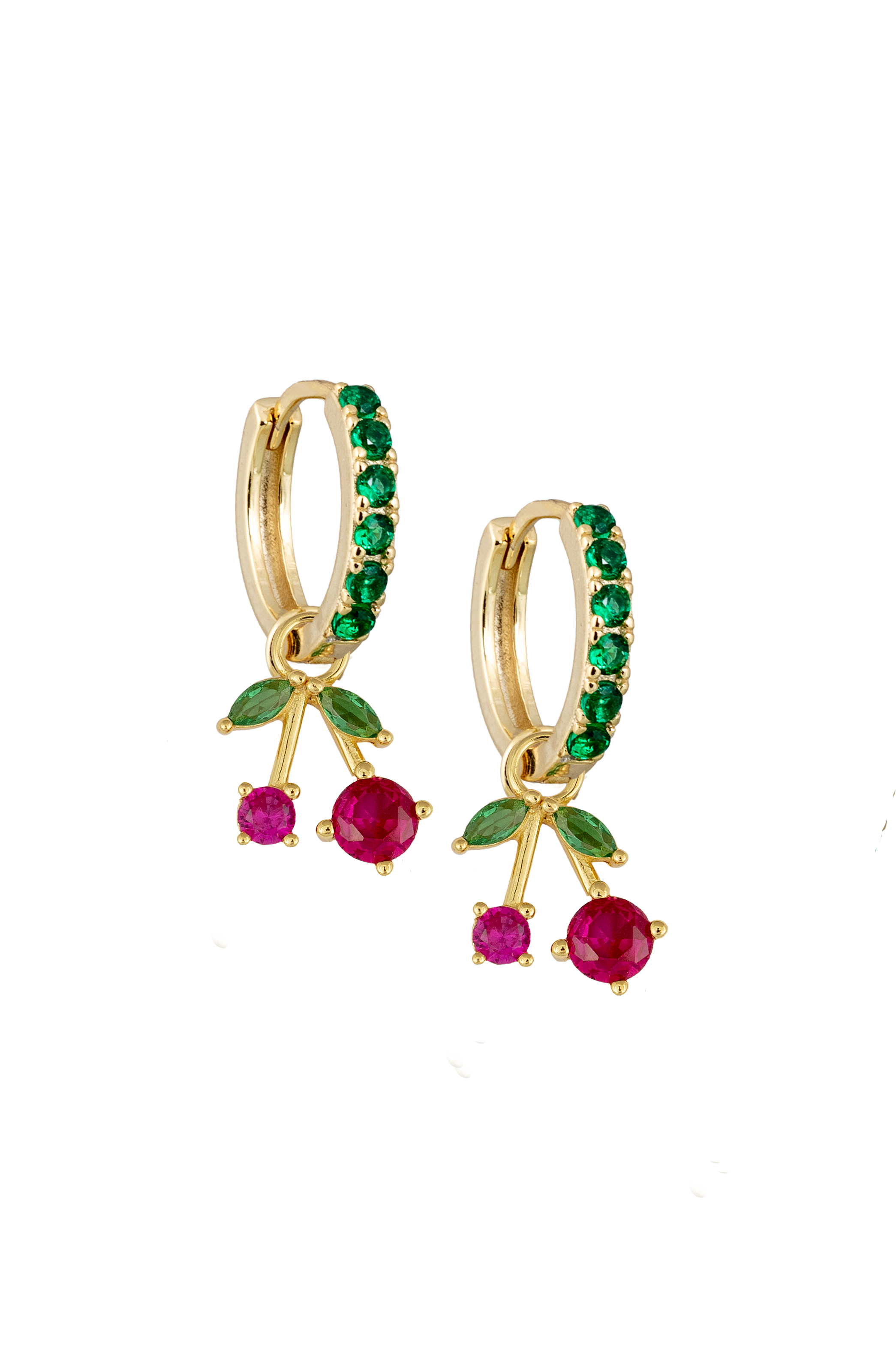 Emerald Midi hoops with or without Charms