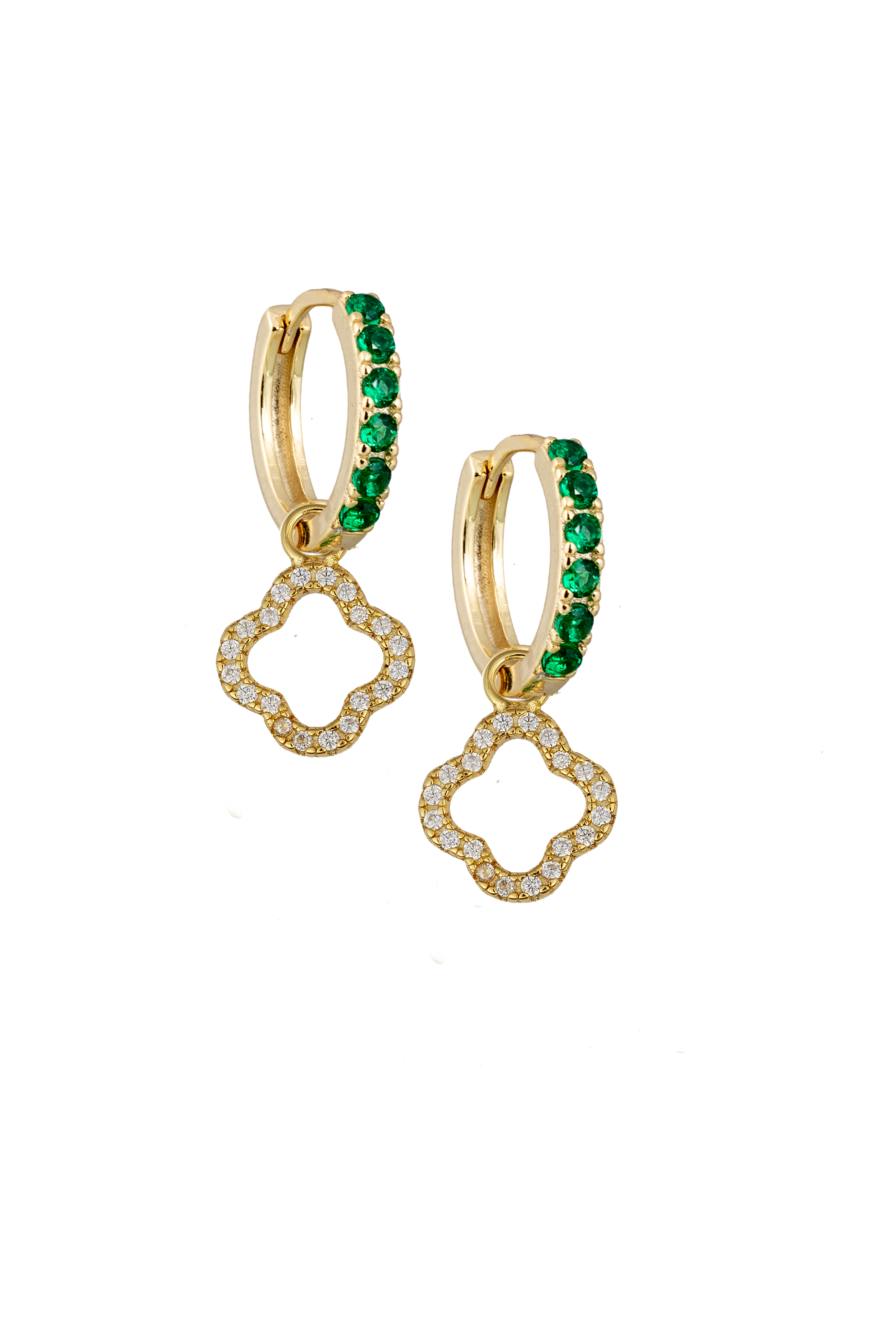 Emerald Midi hoops with or without Charms