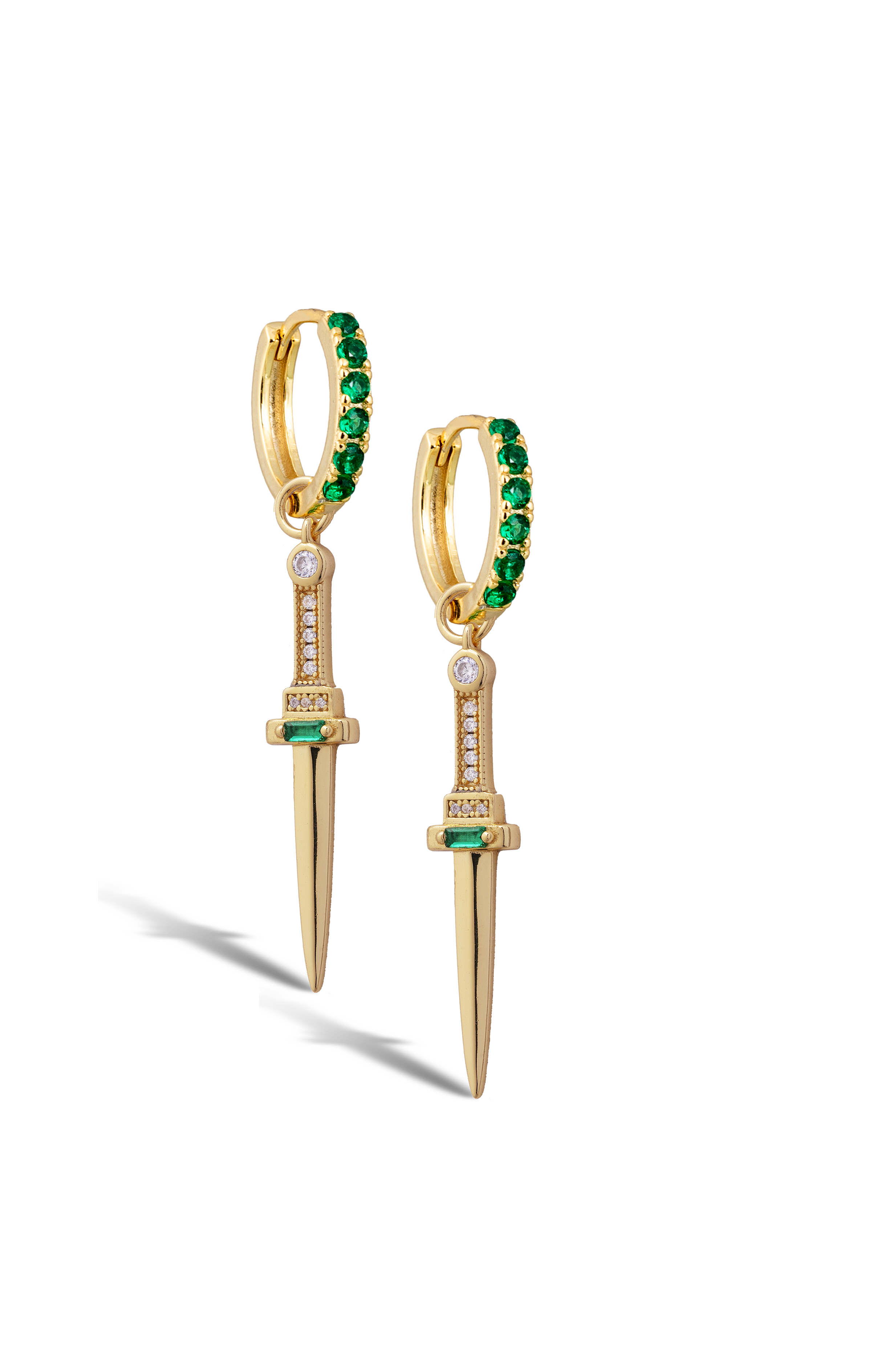 Emerald Midi hoops with or without Charms