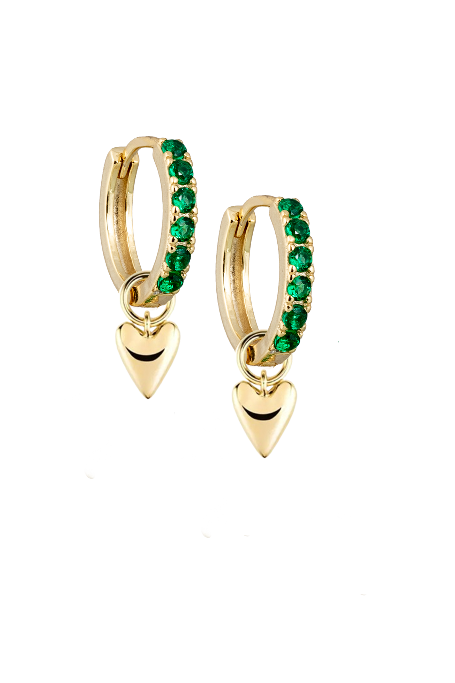 Emerald Midi hoops with or without Charms
