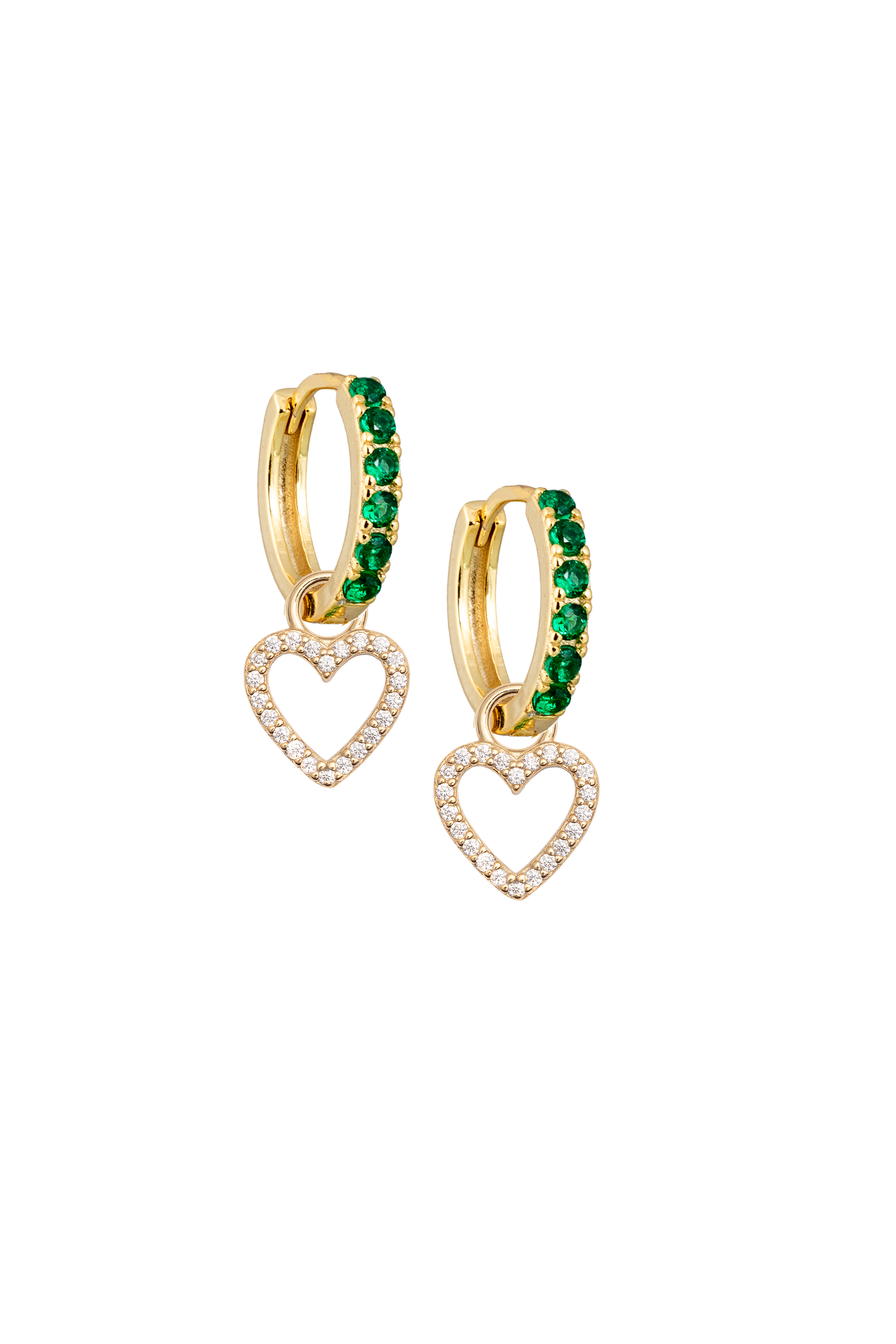 Emerald Midi hoops with or without Charms