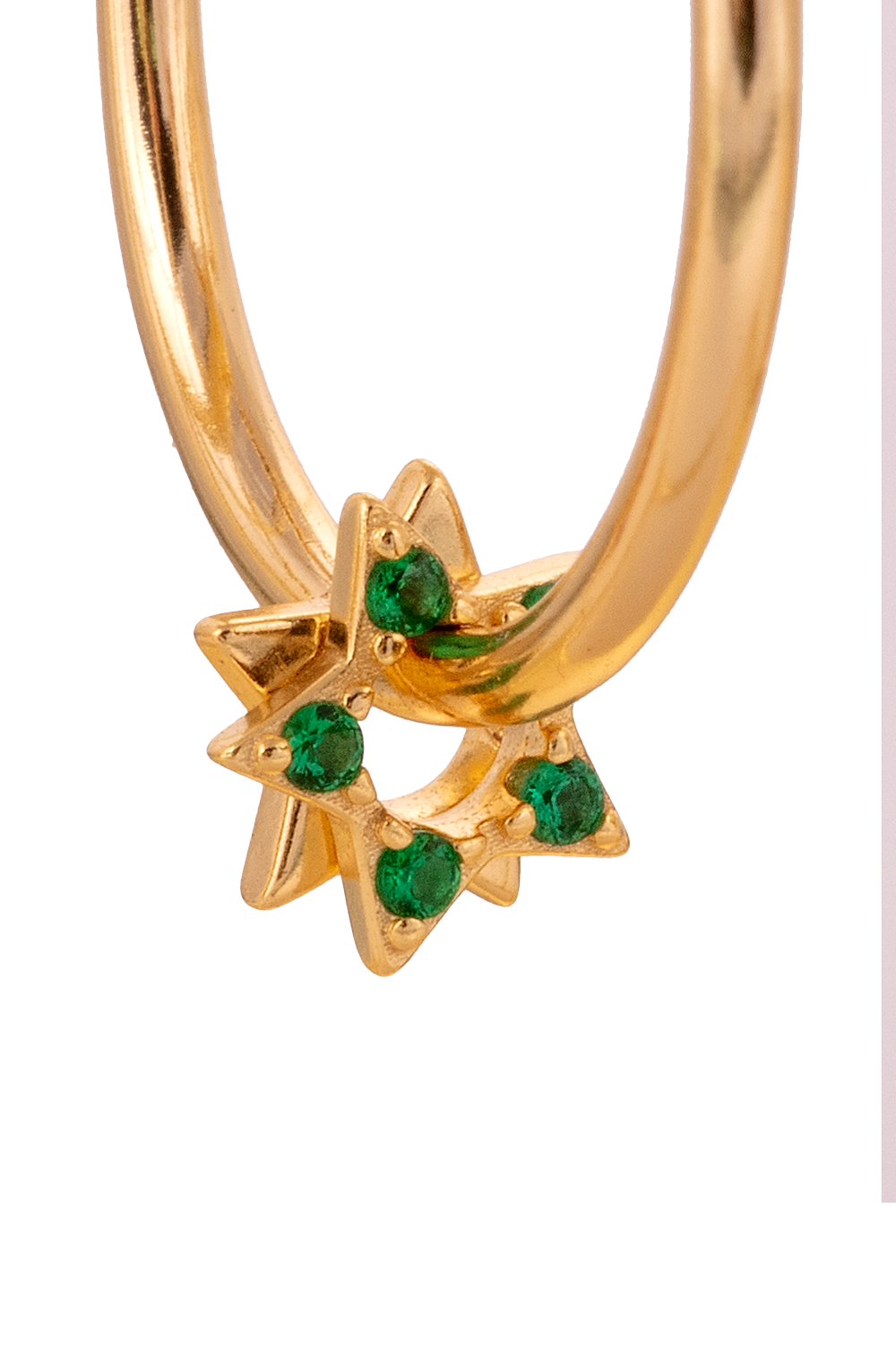 20mm golden hoops with Zirconia Wheel Star Charms