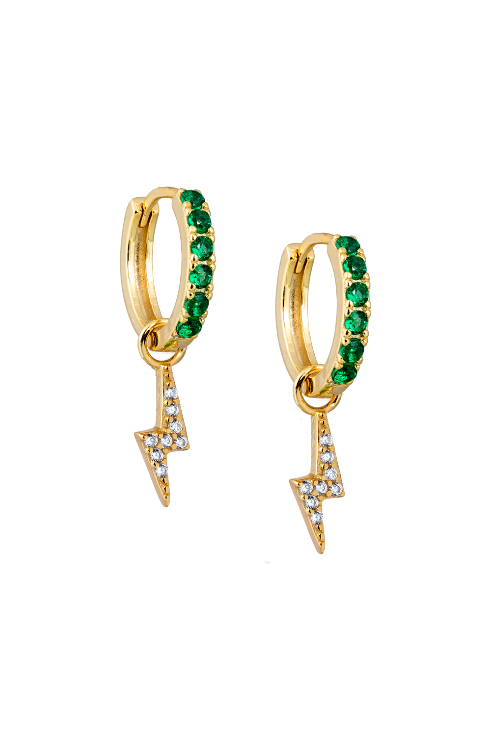 Emerald Midi hoops with or without Charms
