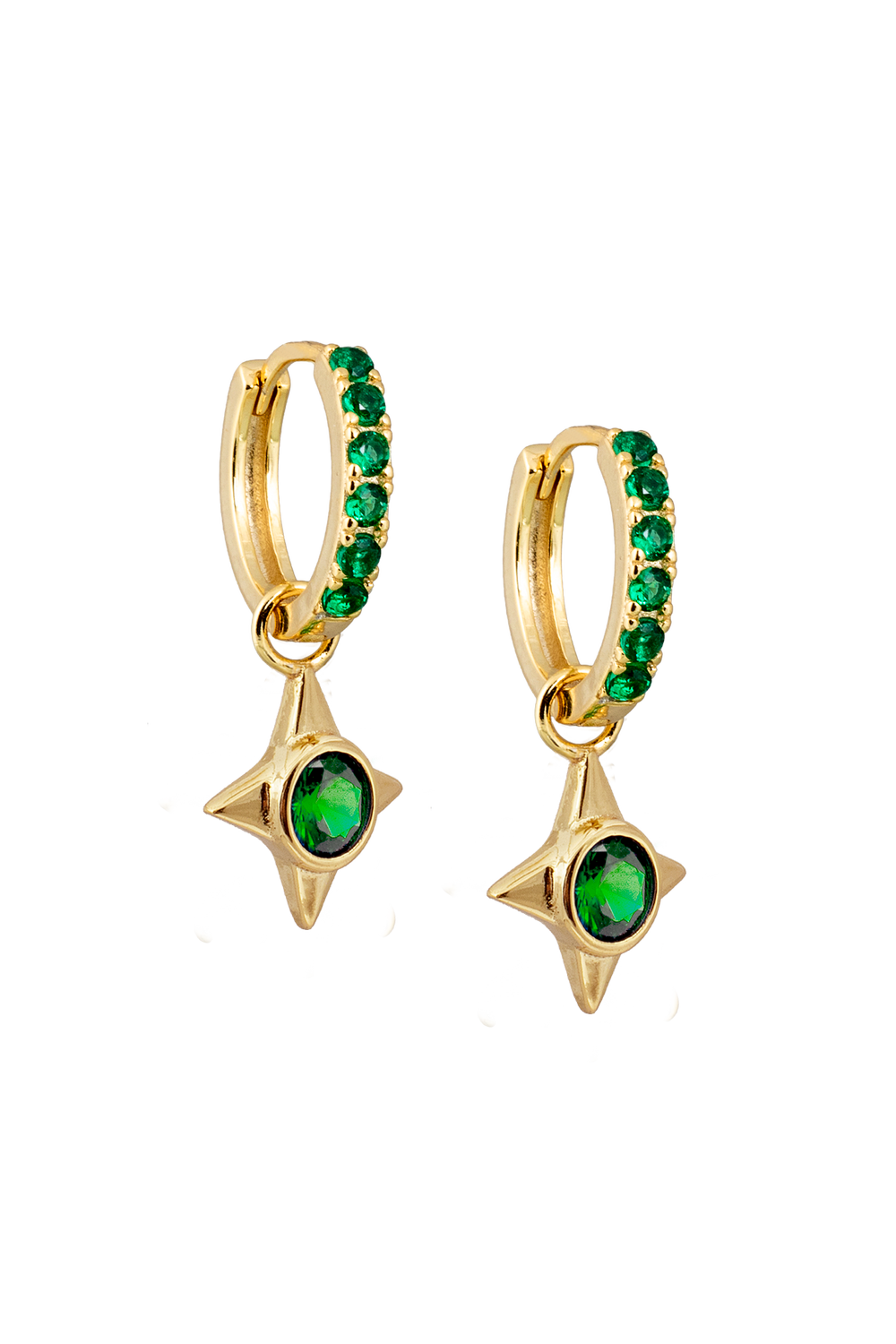 Emerald Midi hoops with or without Charms