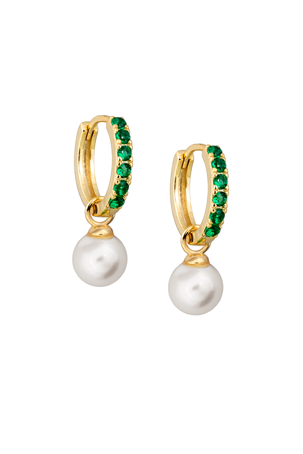 Emerald Midi hoops with or without Charms