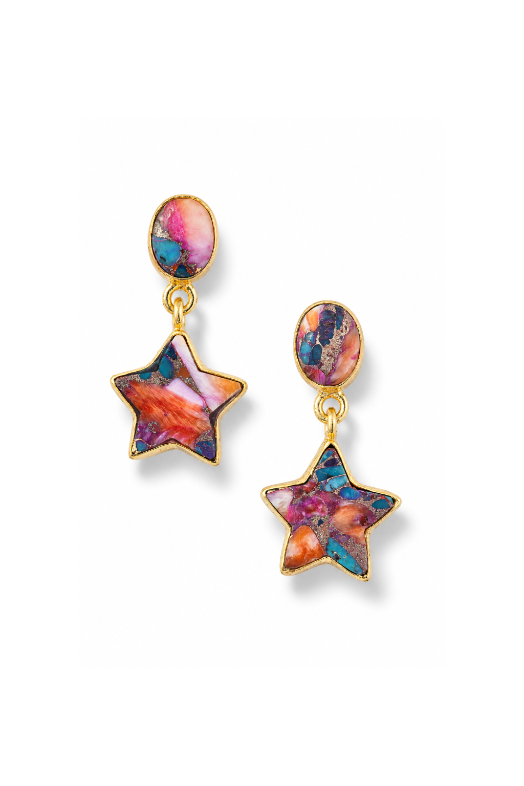 Pink opal star drops