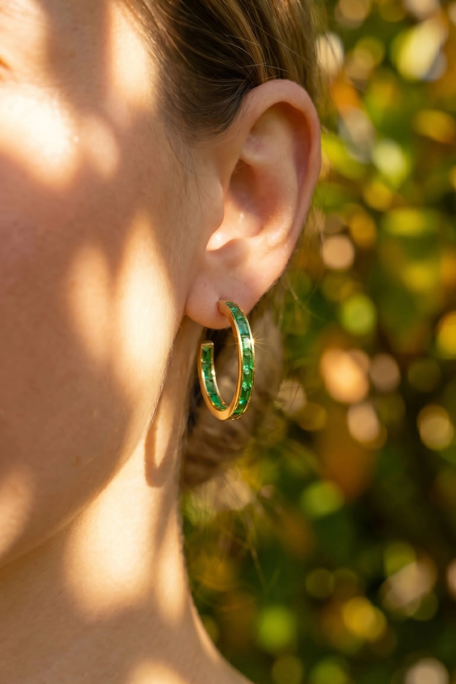 Mega Emerald Hoops