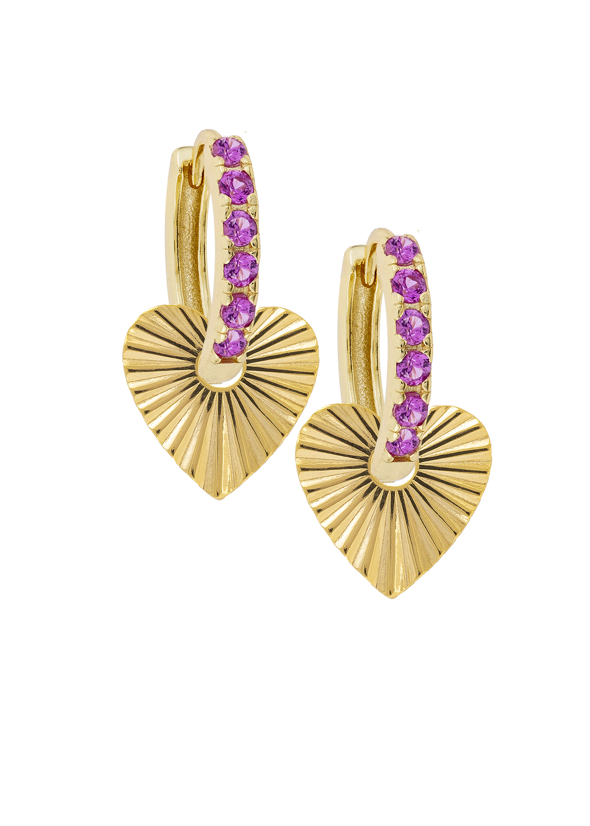 Pleated Heart Charm