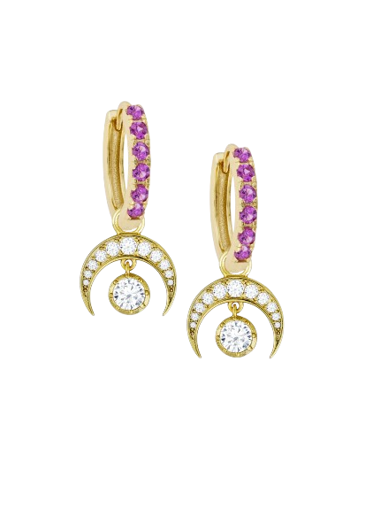Pink Midi Hoops with or without charms