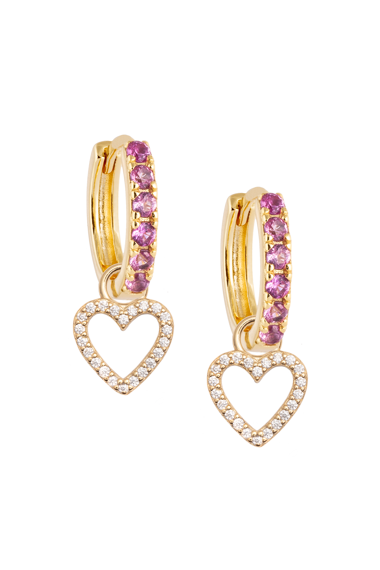 Pink Midi Hoops with or without charms