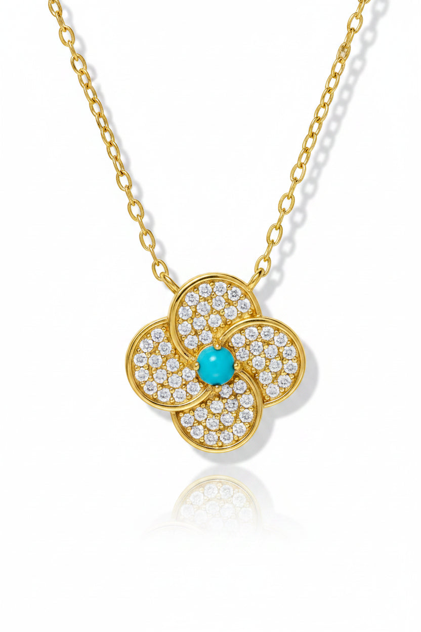 Pleated Clover Necklace