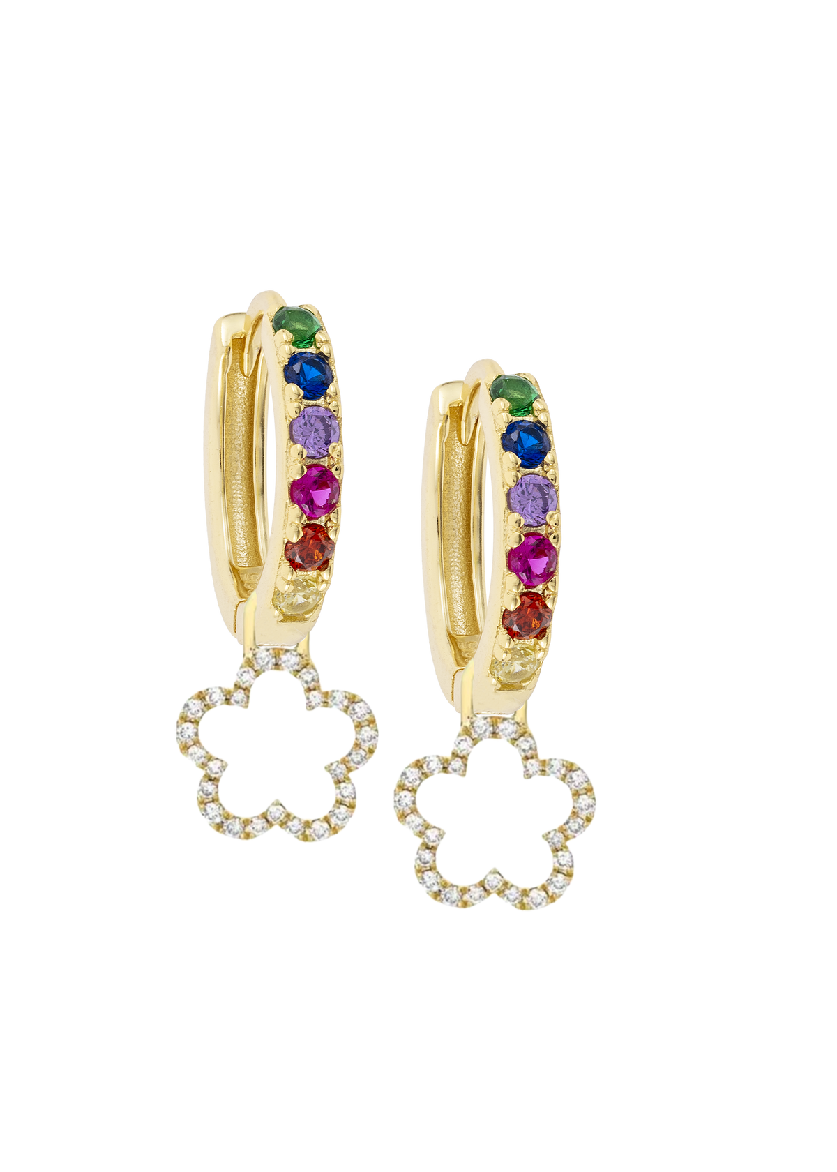 Rainbow Midi Hoops with or without Charms