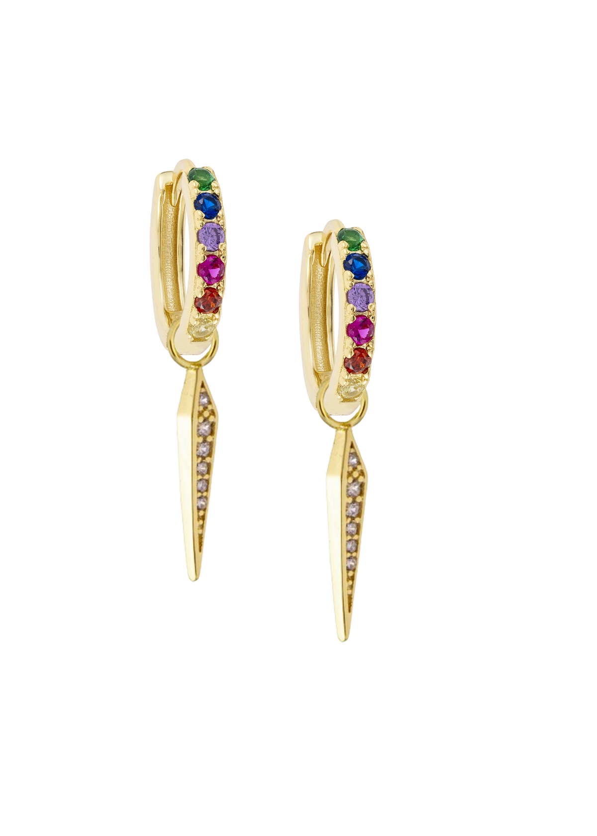 Rainbow Midi Hoops with or without Charms