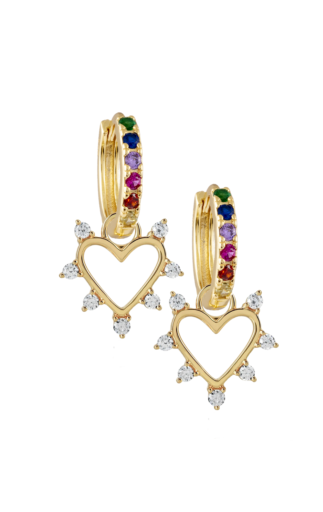 Rainbow Midi Hoops with or without Charms