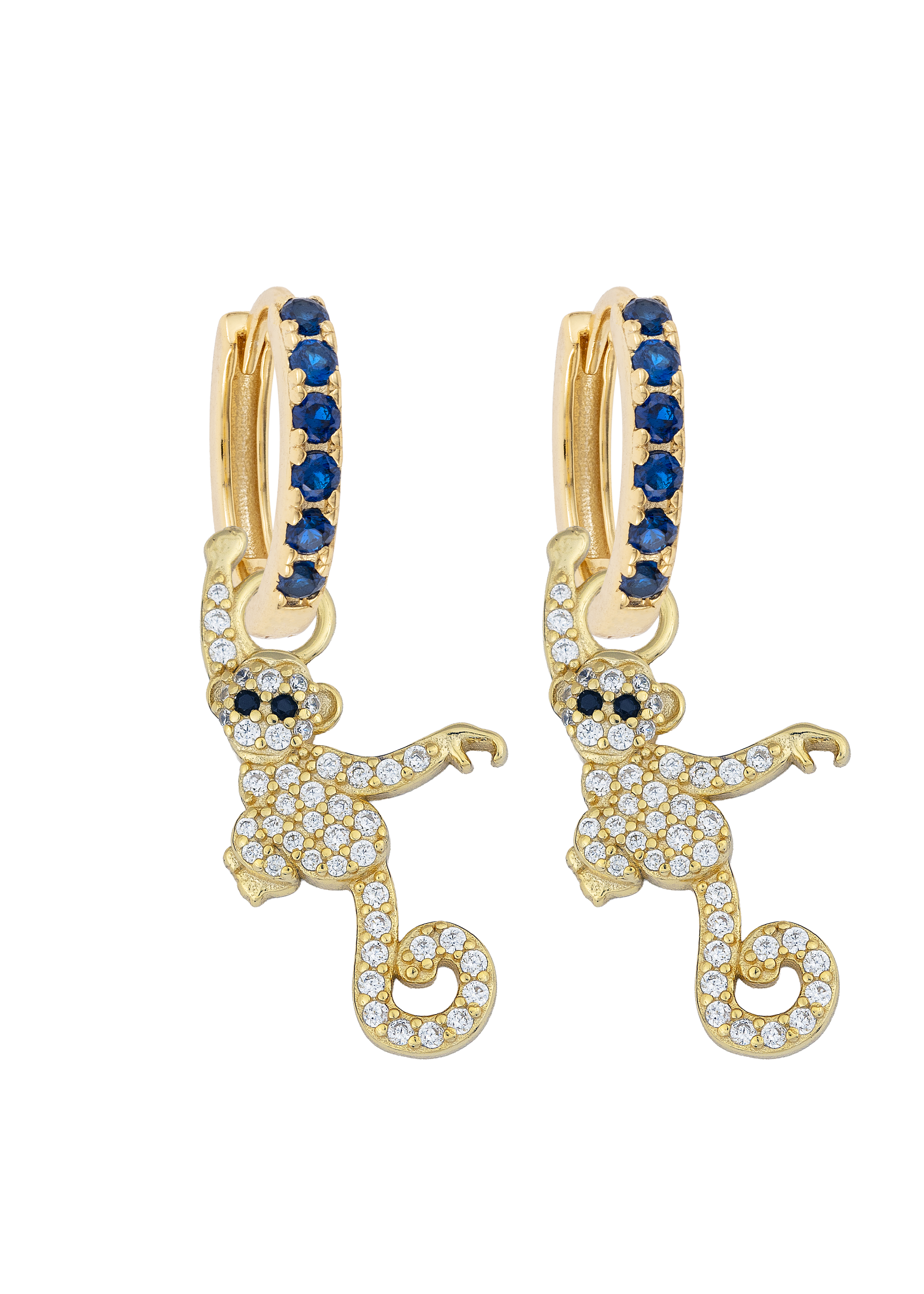 Sapphire Midi Hoops with or without Charms