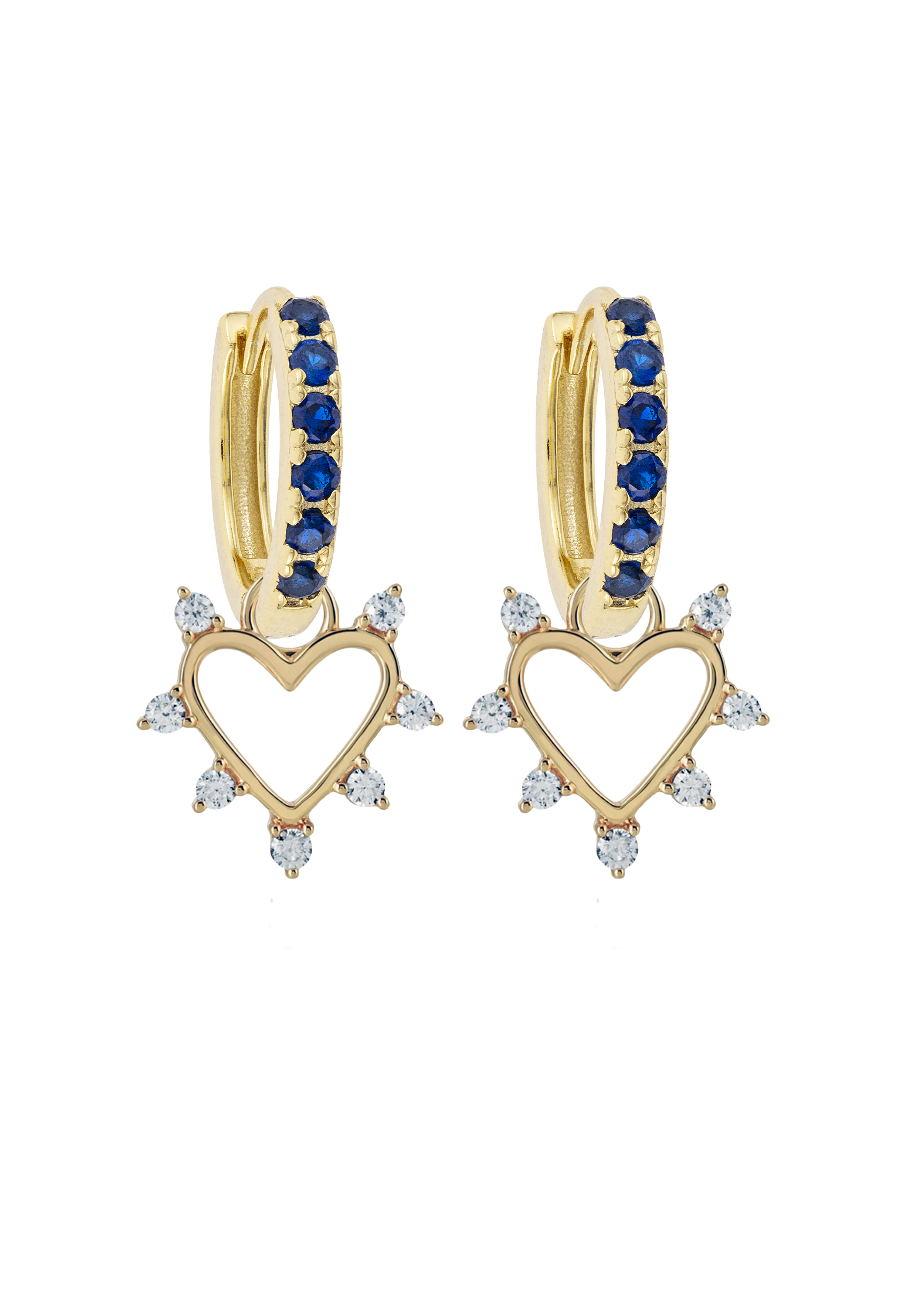 Sapphire Midi Hoops with or without Charms