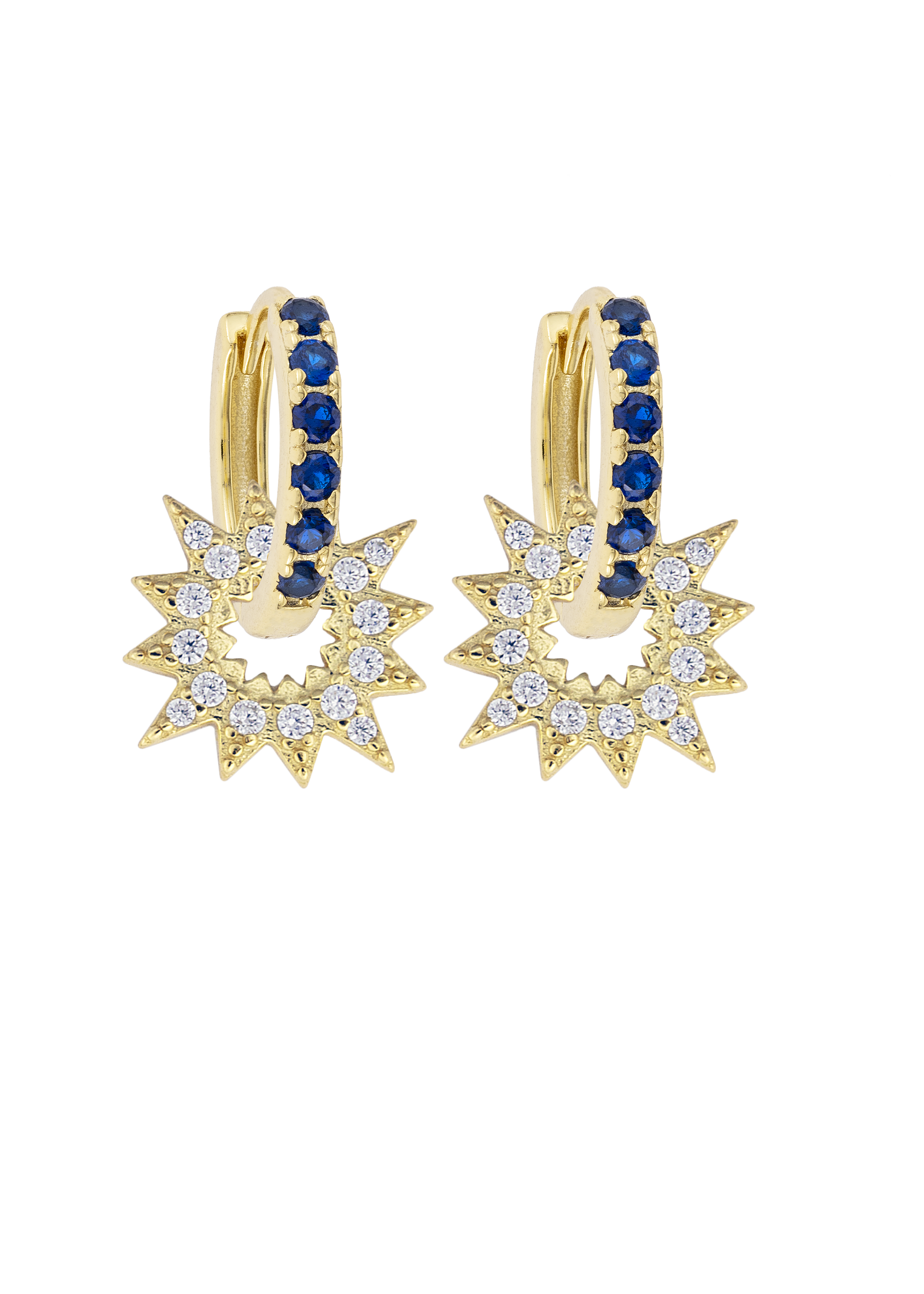Sapphire Midi Hoops with or without Charms