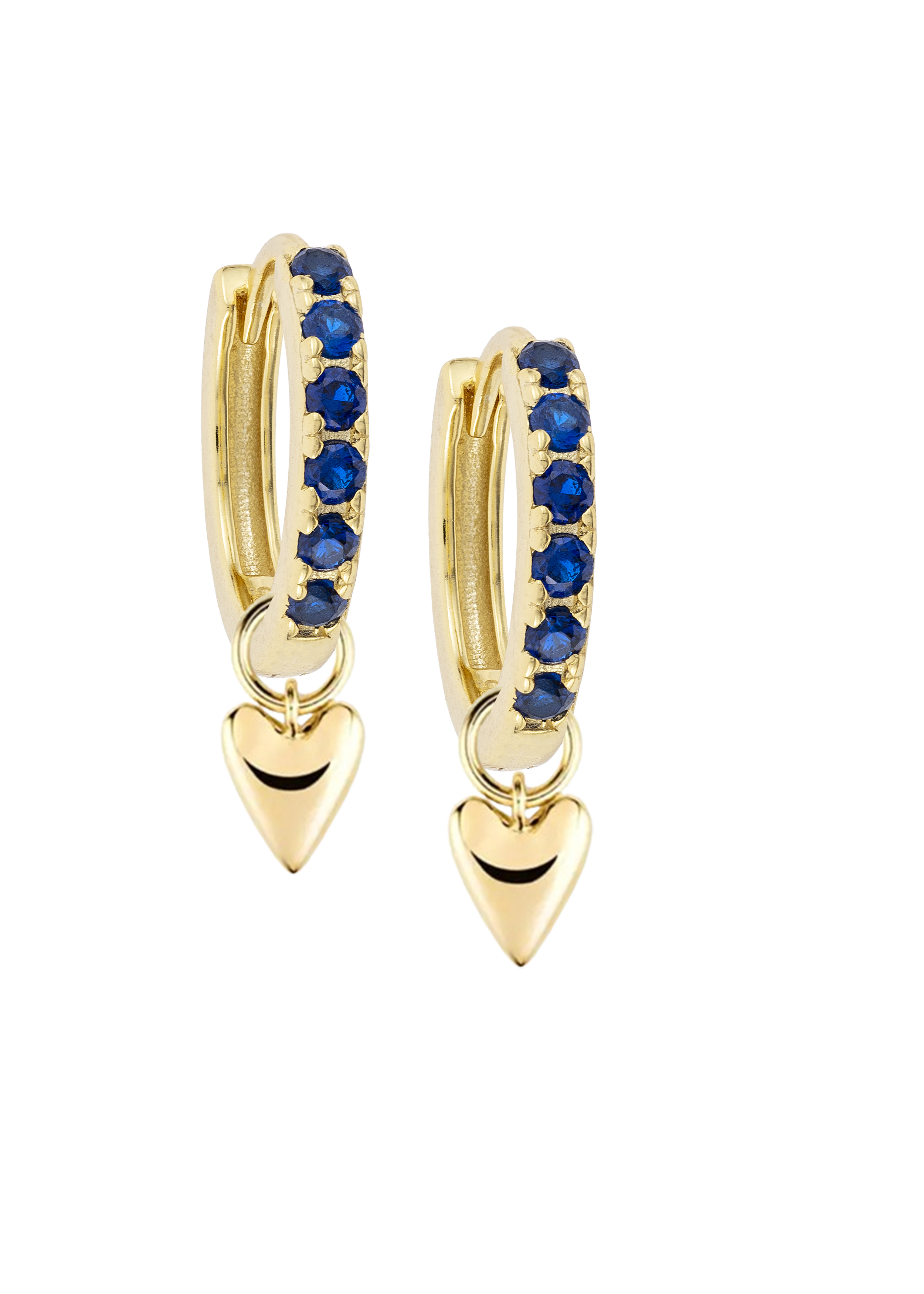 Sapphire Midi Hoops with or without Charms