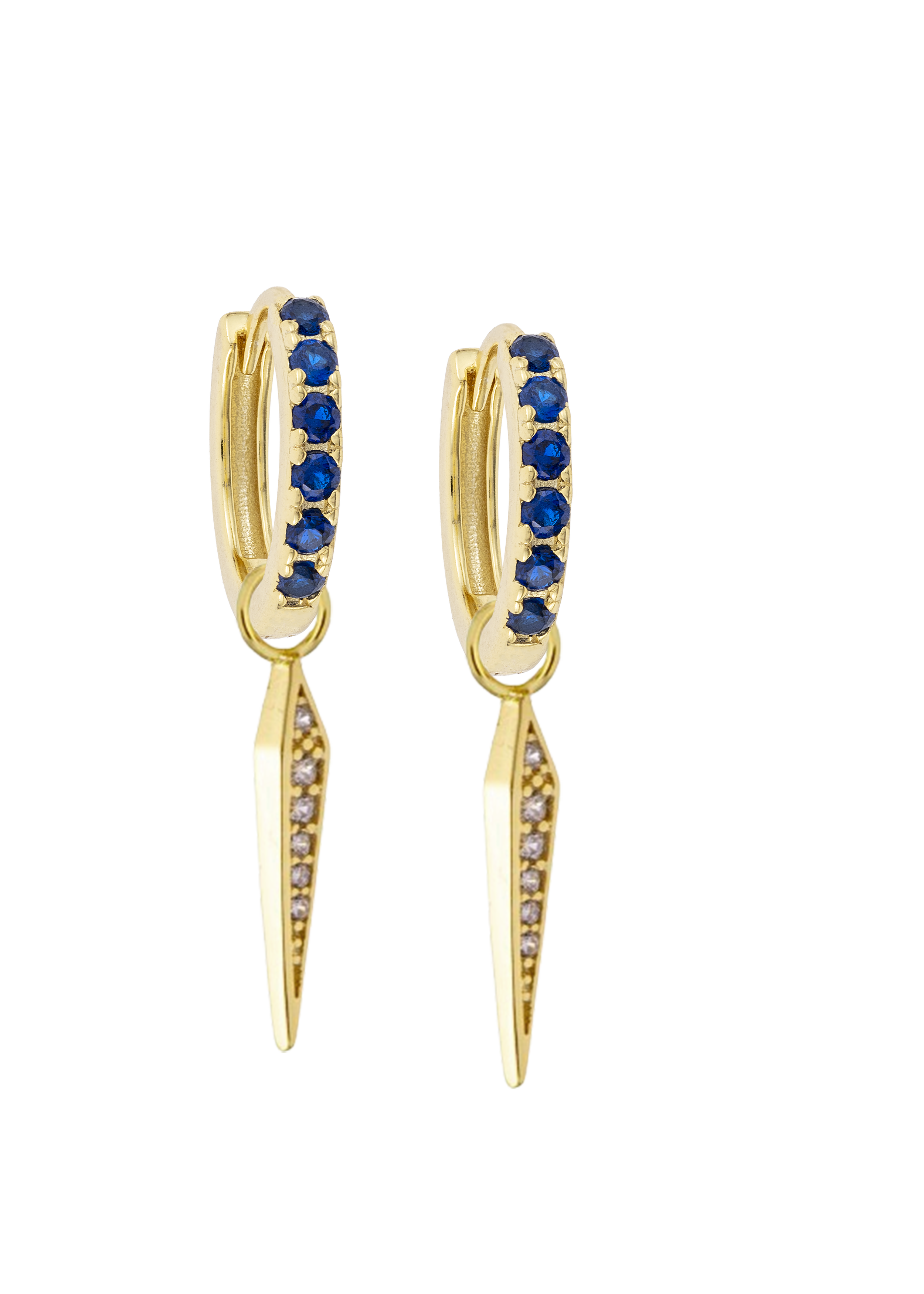 Sapphire Midi Hoops with or without Charms