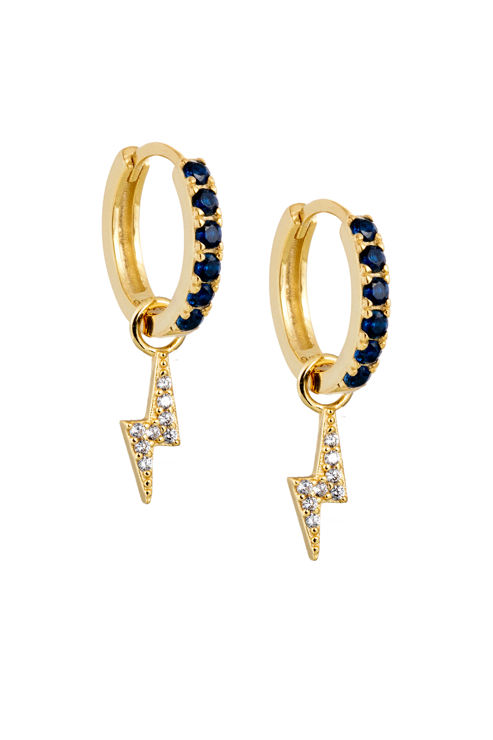 Sapphire Midi Hoops with or without Charms